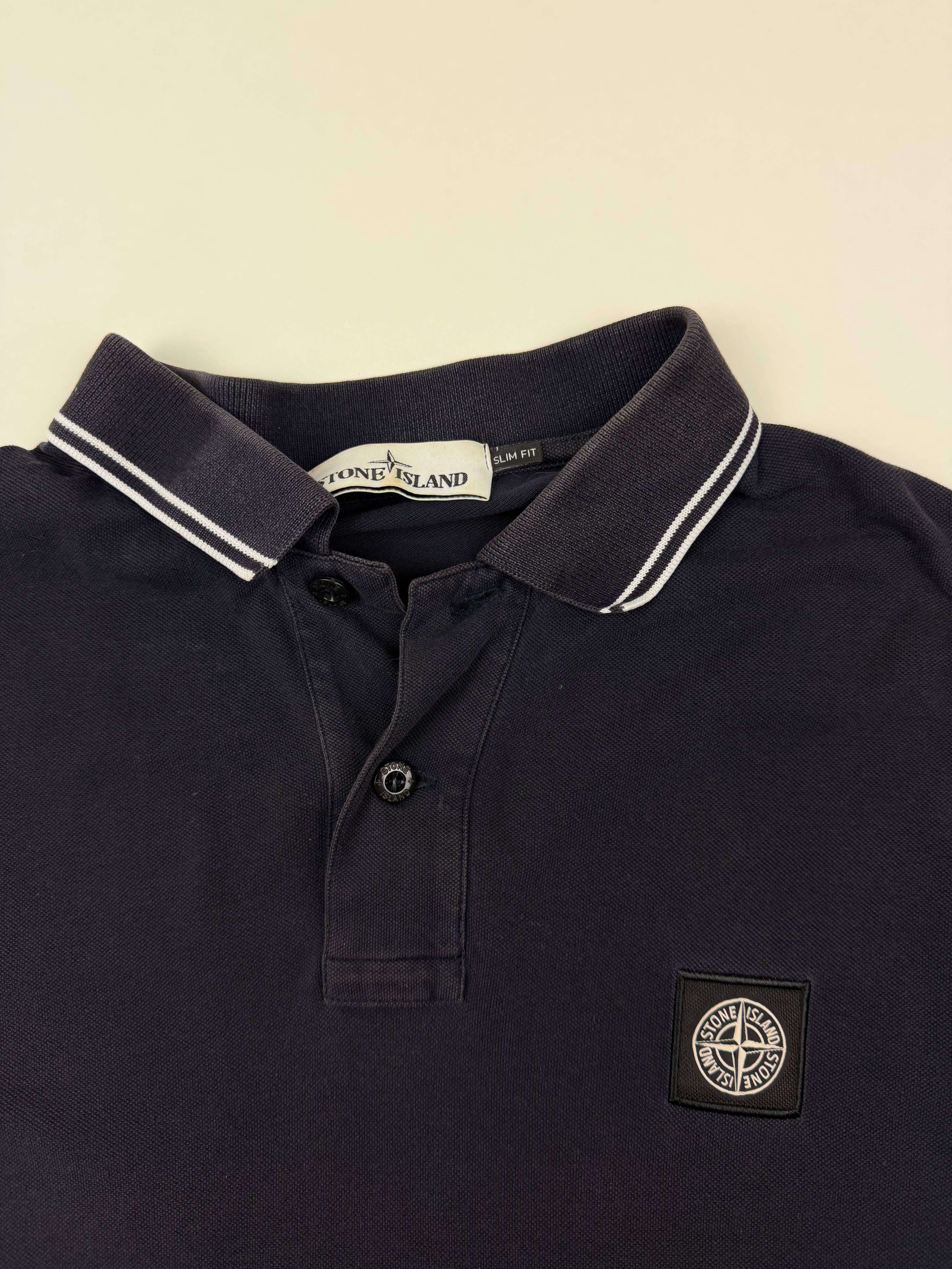 Polo Stone Island – Taille L – Bleu Marine