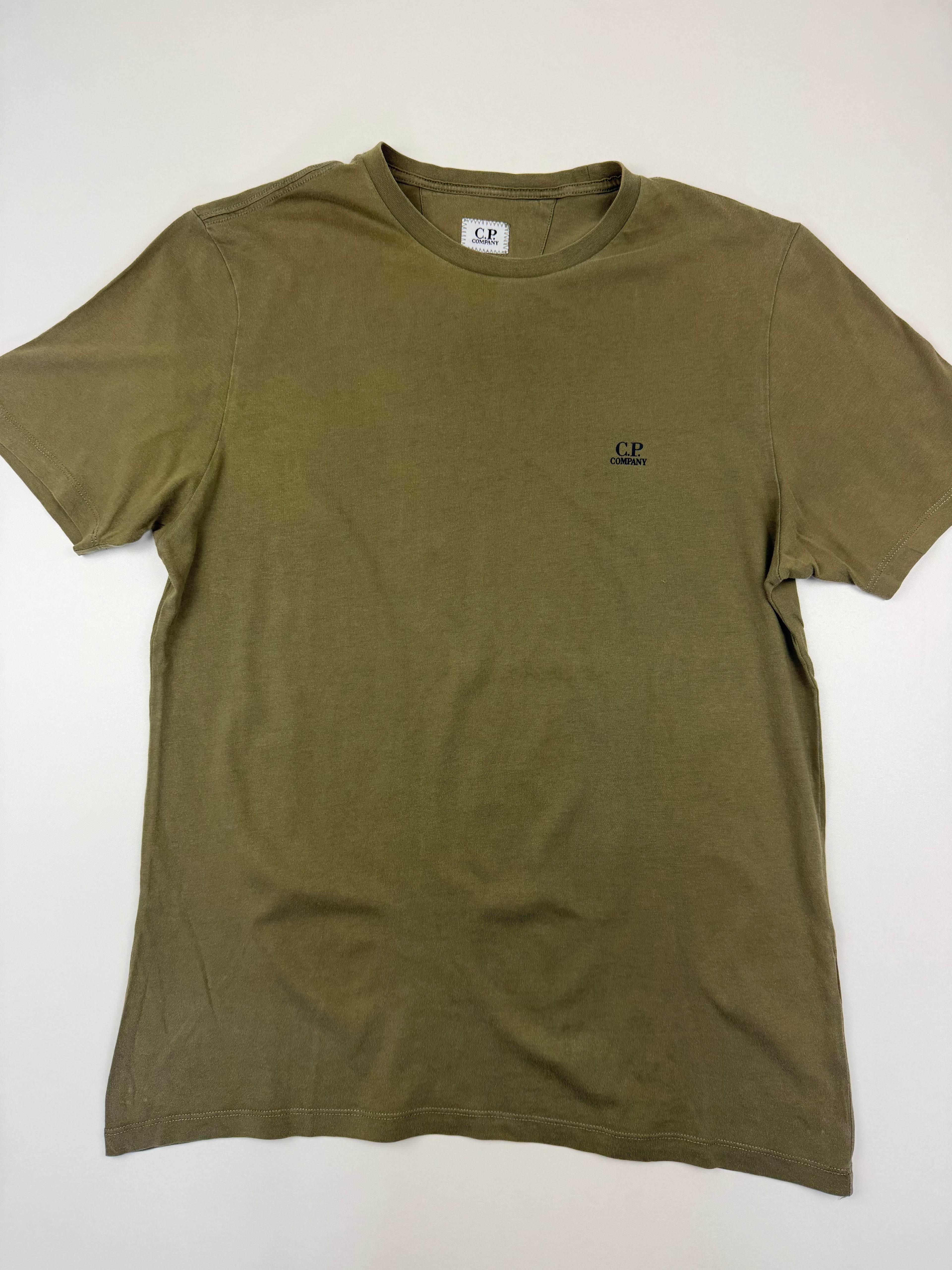 T-shirt C.P. Company – Taille M – Kaki avec Logo Poitrine