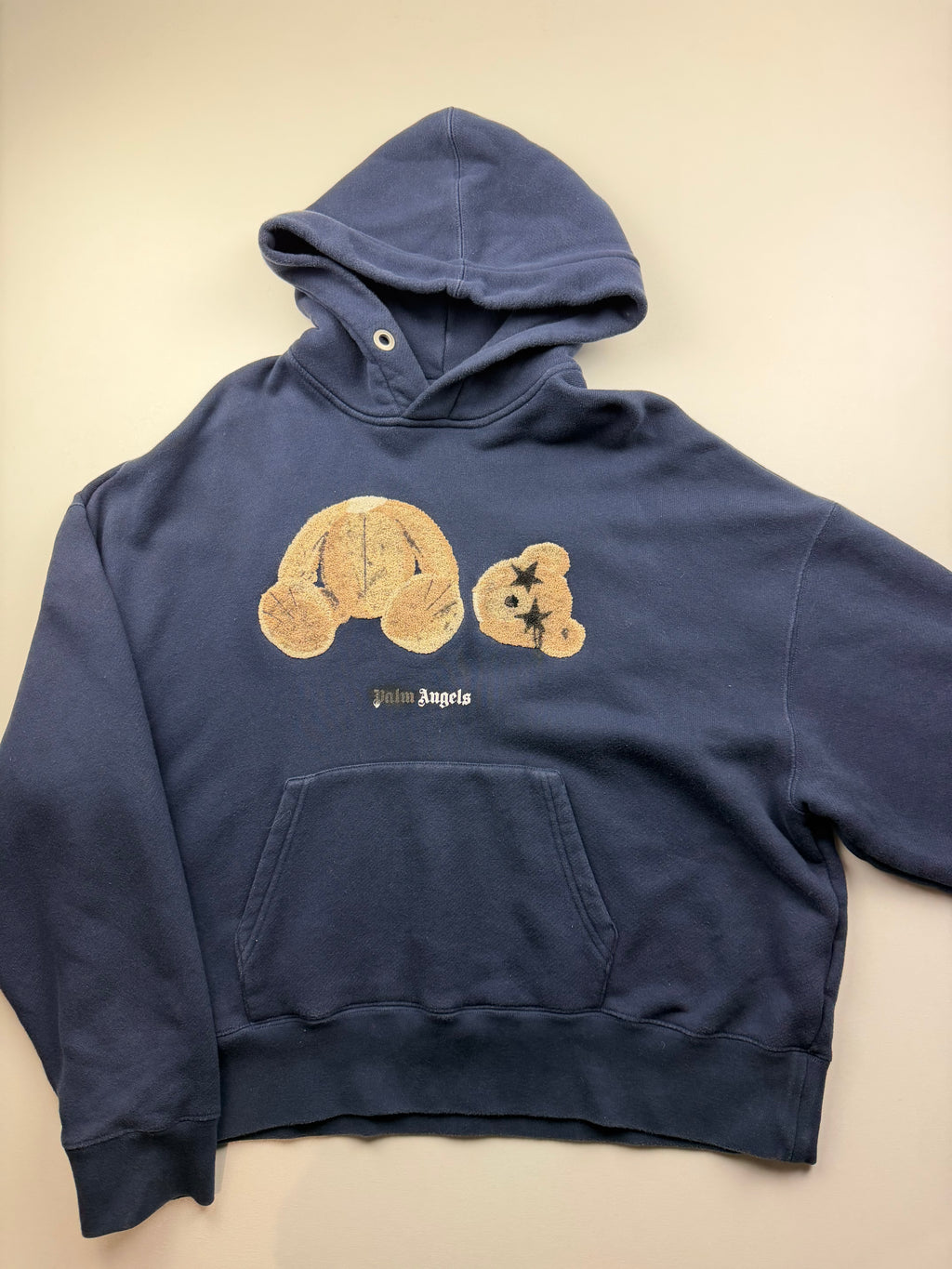 Pull à Capuche Palm Angels «Spray Bear» – Taille S – Bleu Marine