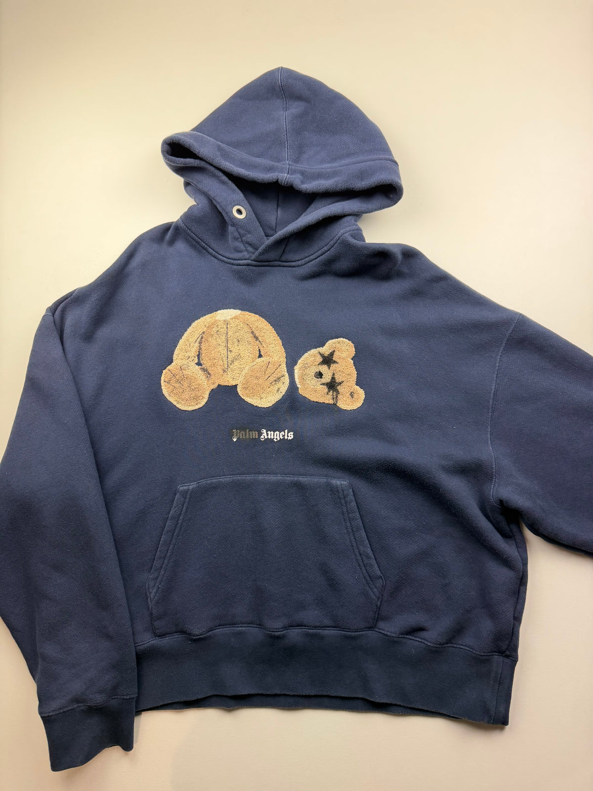 Pull à Capuche Palm Angels «Spray Bear» – Taille S – Bleu Marine