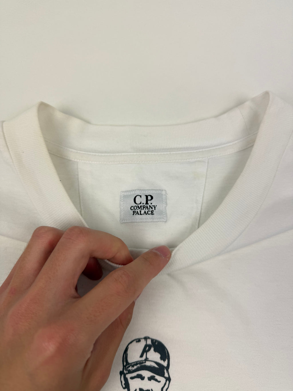 T-shirt C.P. Company x Palace – Taille L – Blanc avec Motif à l’Avant