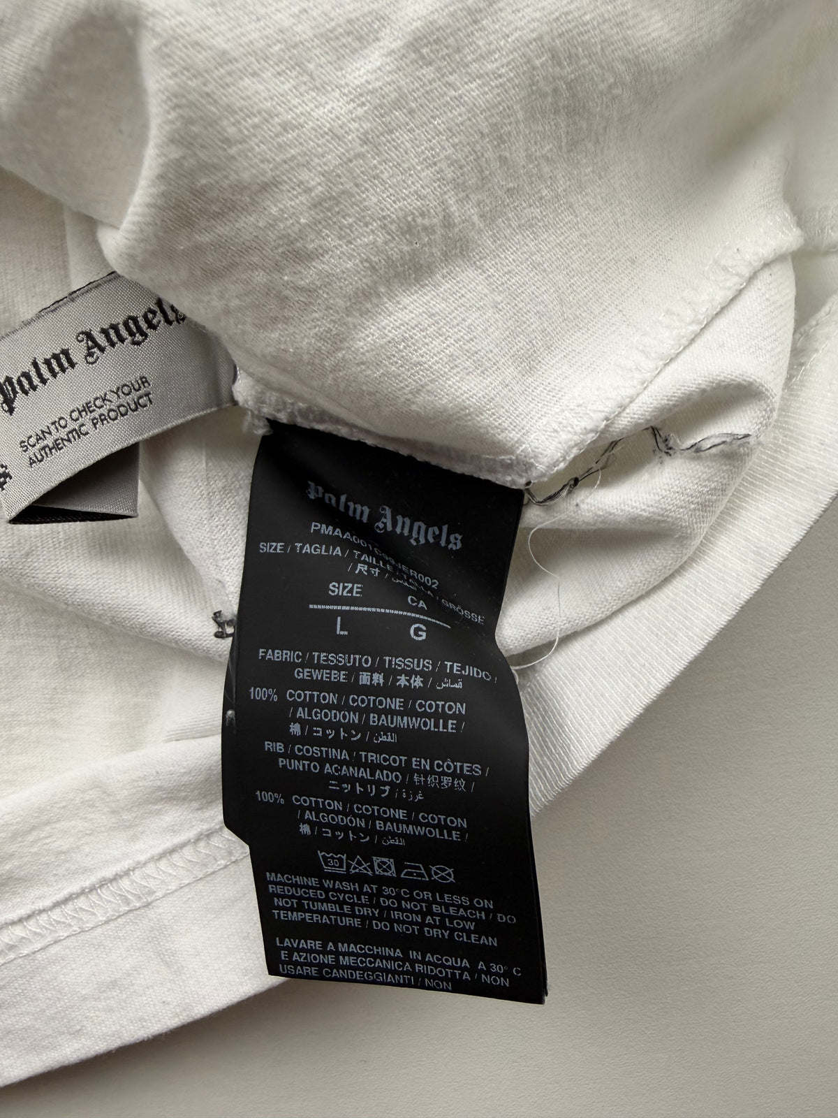 T-Shirt Palm Angels « Crocodile » – Taille L – Blanc