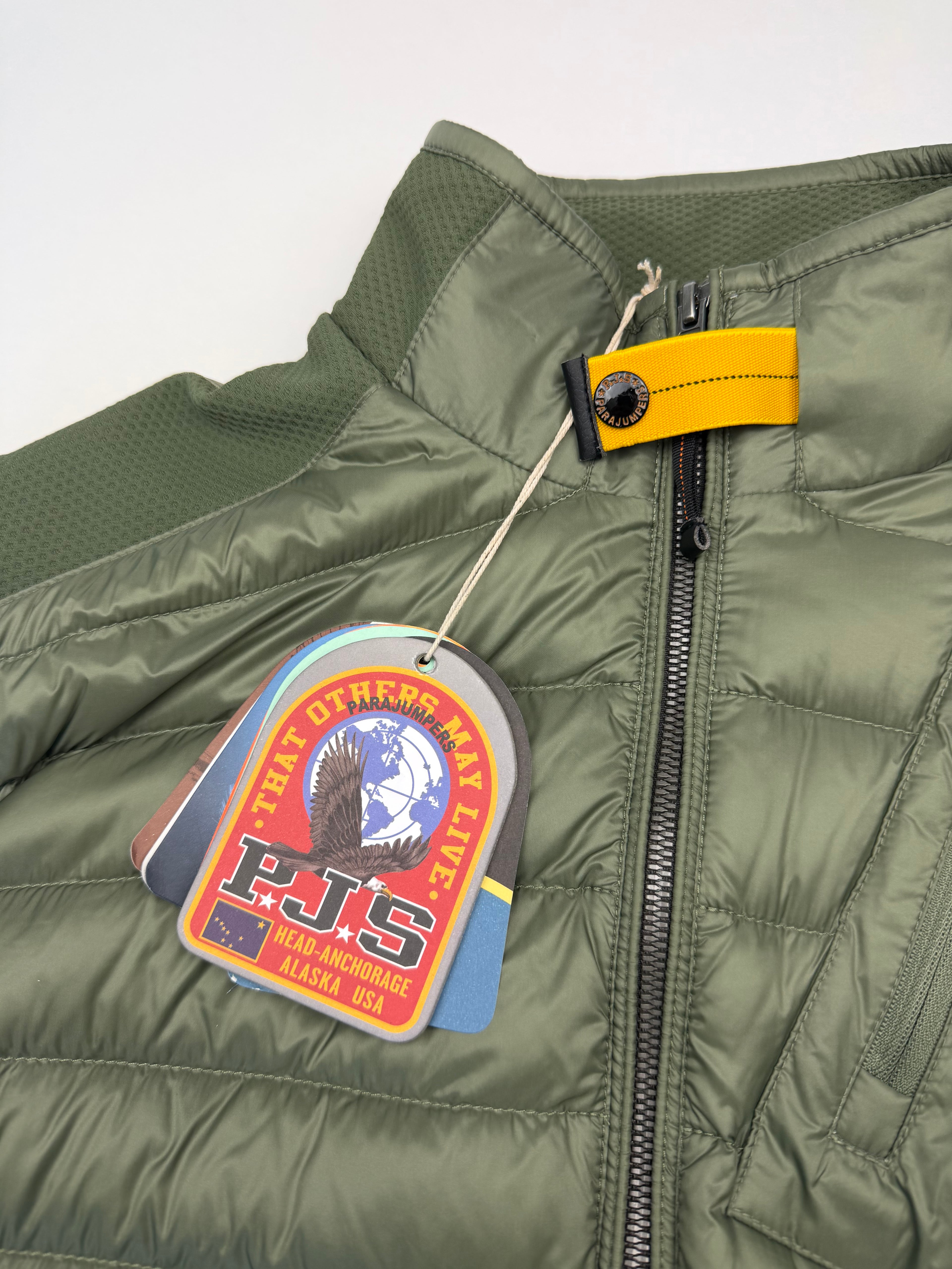 Veste Parajumpers “Jayden Hybride Warm Up” – Taille L – Vert Kaki – Neuve avec Étiquette