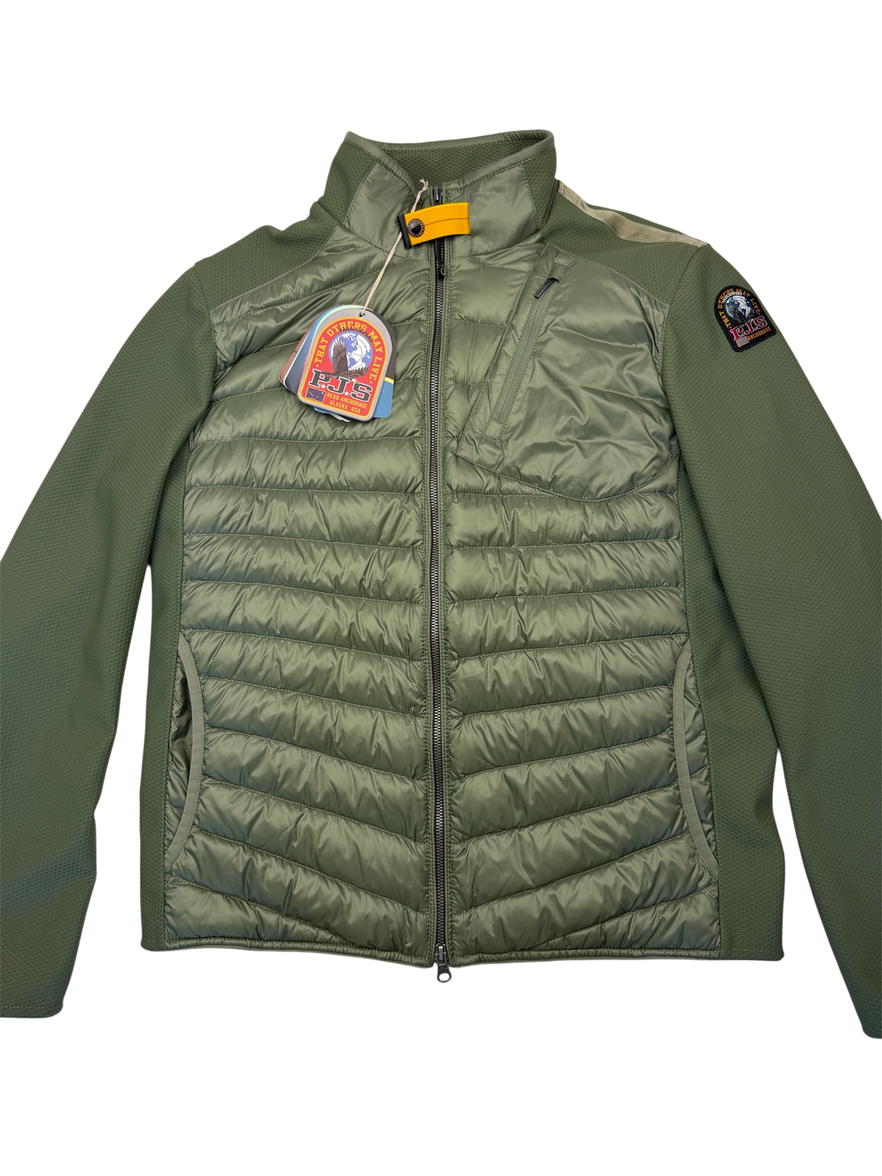 Veste Parajumpers “Jayden Hybride Warm Up” – Taille L – Vert Kaki – Neuve avec Étiquette