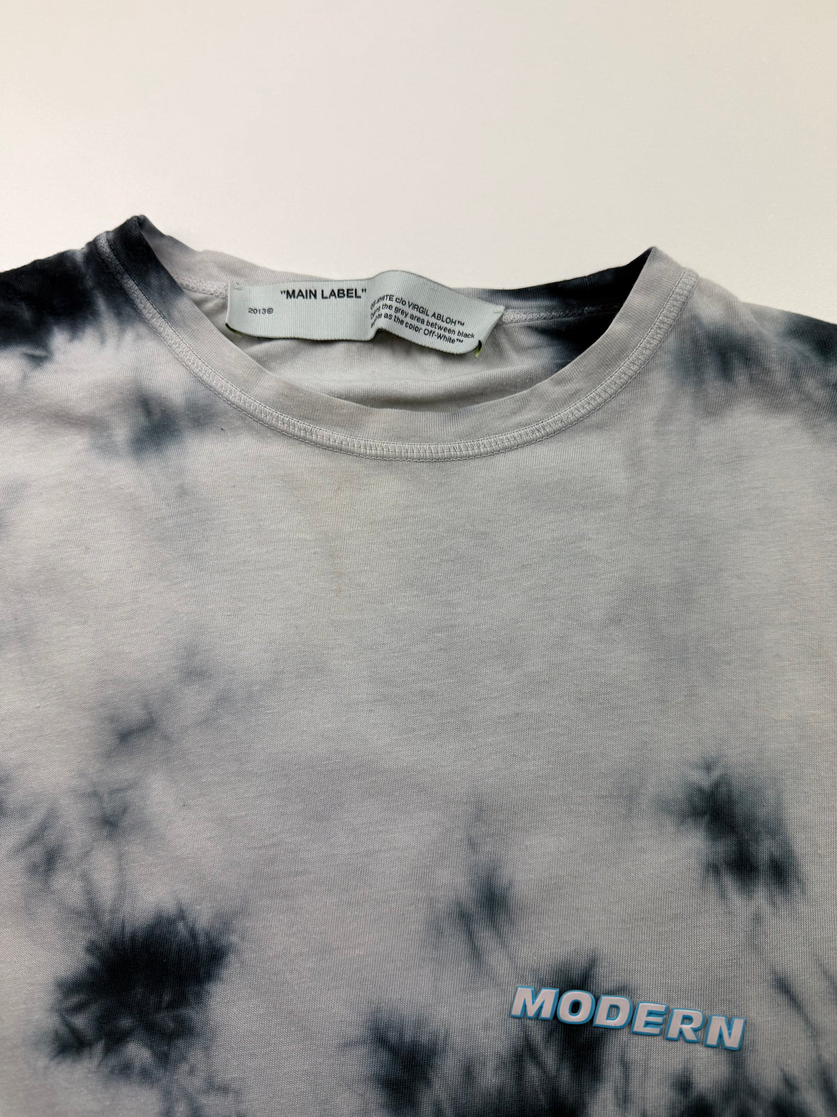 T-shirt Off-White « Tie-Dye Modern » – Taille XS – Noir et gris clair