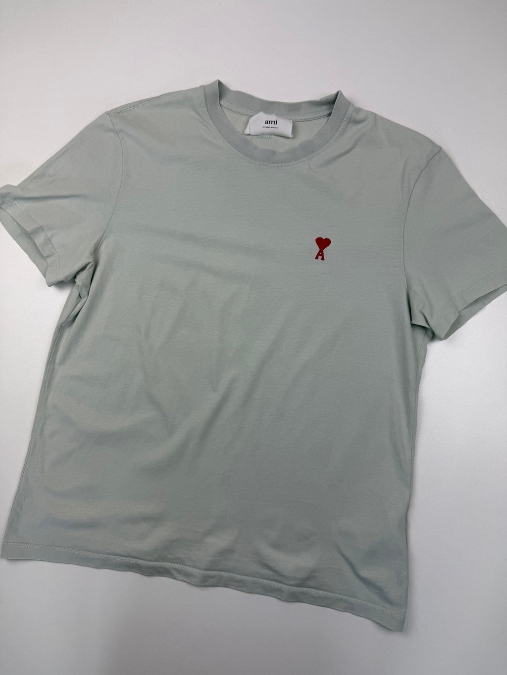 T-shirt AMI – Taille L – Vert Menthe avec Logo Cœur Rouge