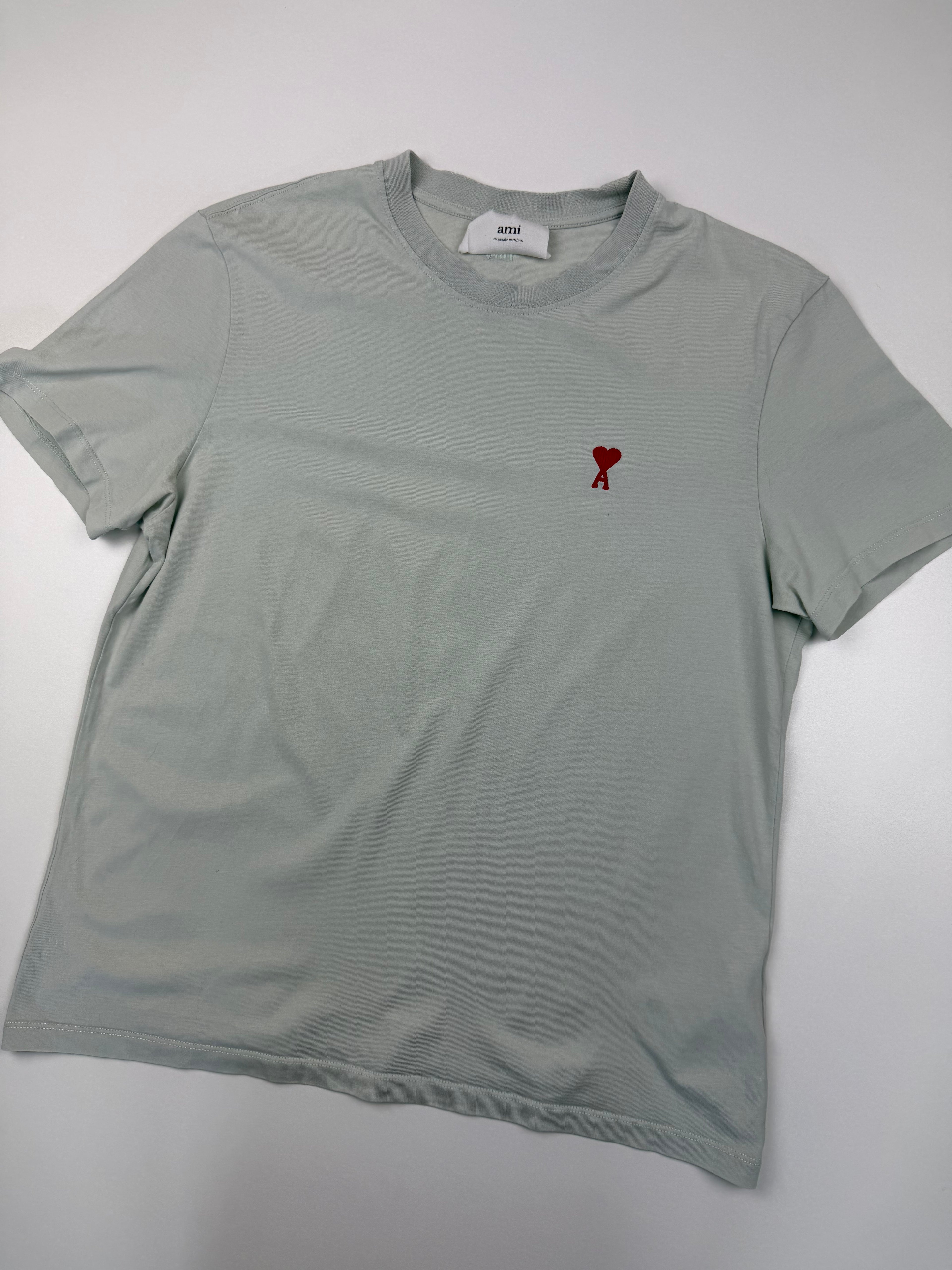 T-shirt AMI – Taille L – Vert Menthe avec Logo Cœur Rouge