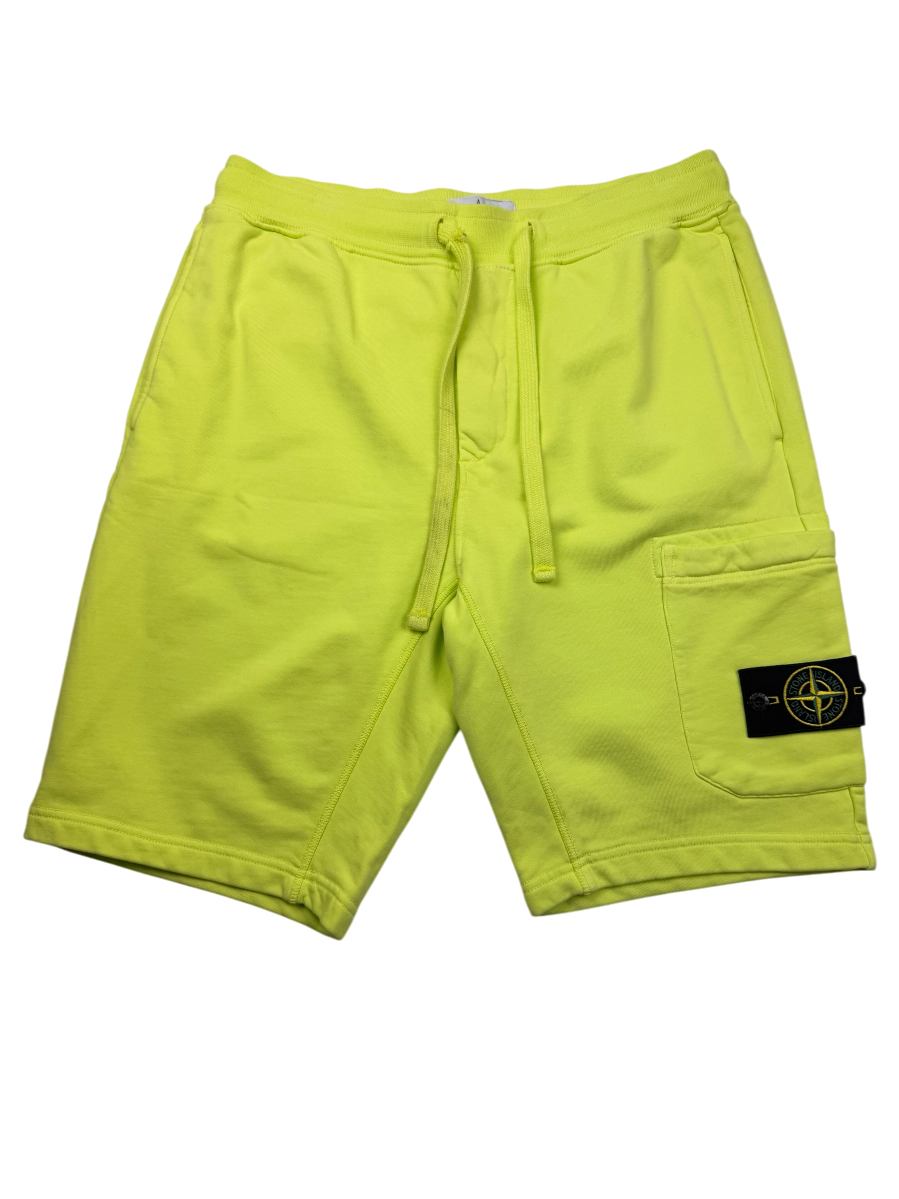 Short Stone Island – Taille M – Jaune Fluo en Coton