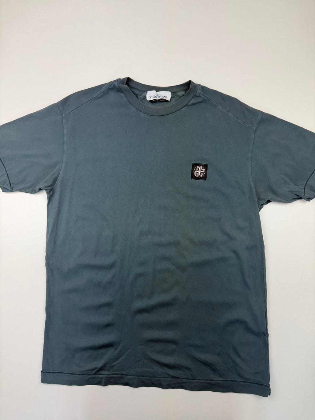 T-shirt Stone Island – Taille L – Vert/Bleu avec Logo Poitrine