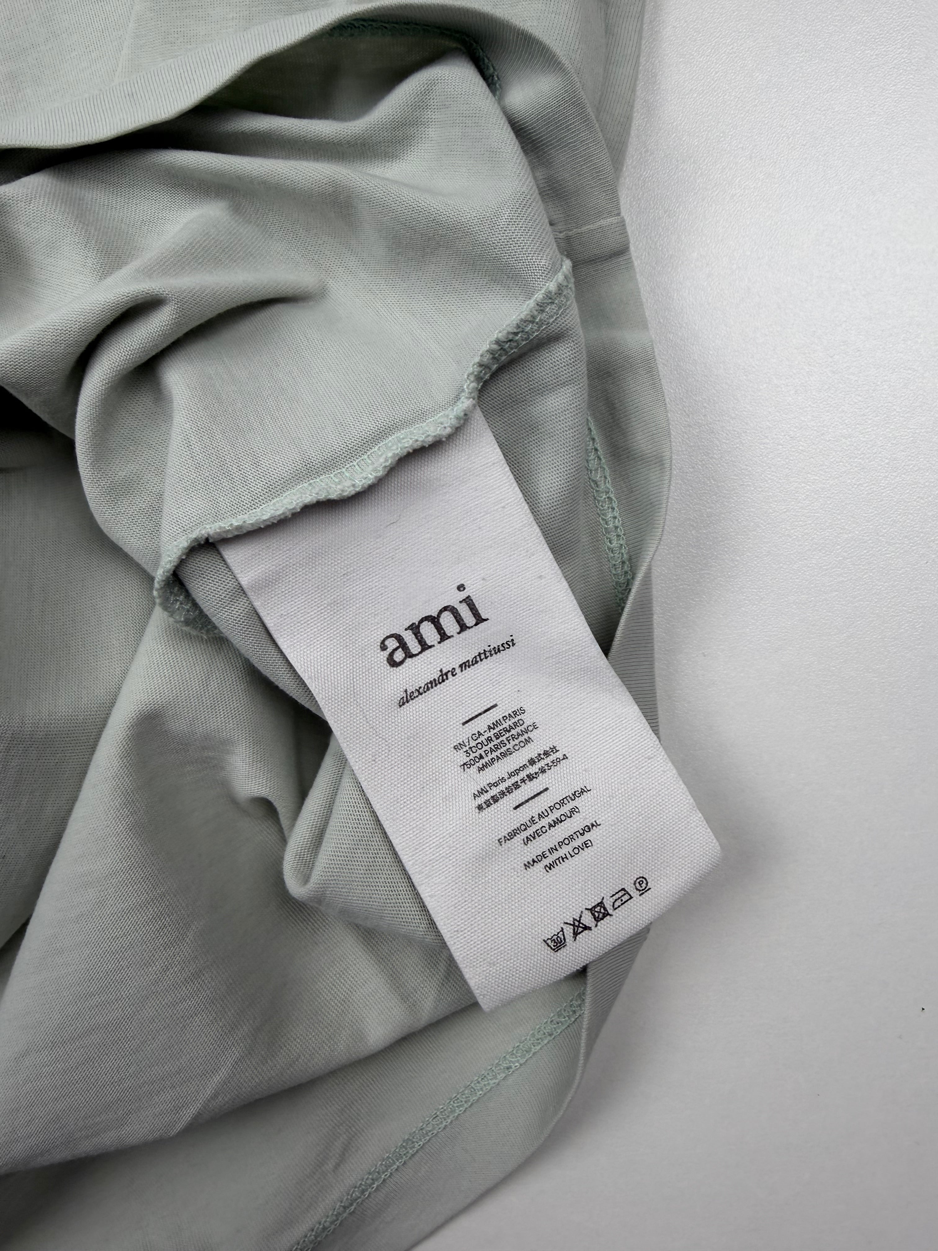 T-shirt AMI – Taille L – Vert Menthe avec Logo Cœur Rouge