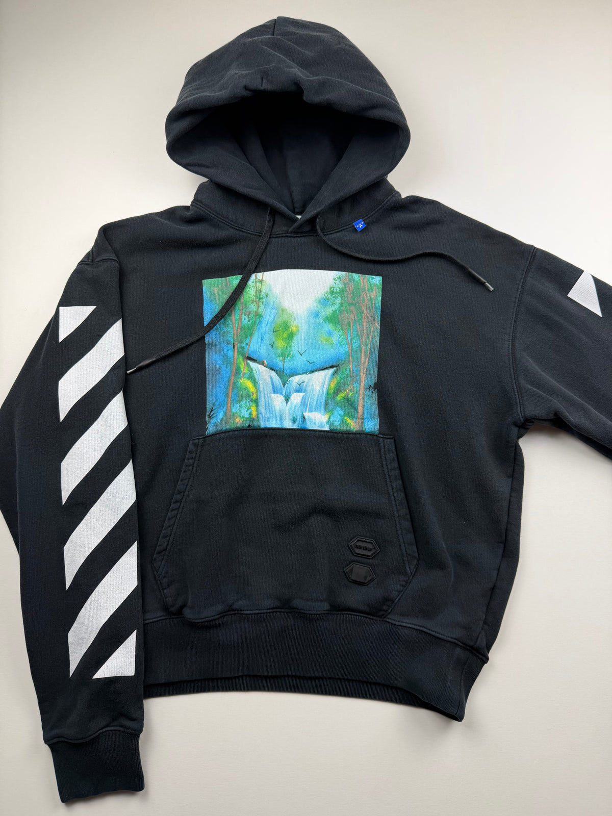 Pull à Capuche Off-White « Diag Waterfall » – Taille M – Noir
