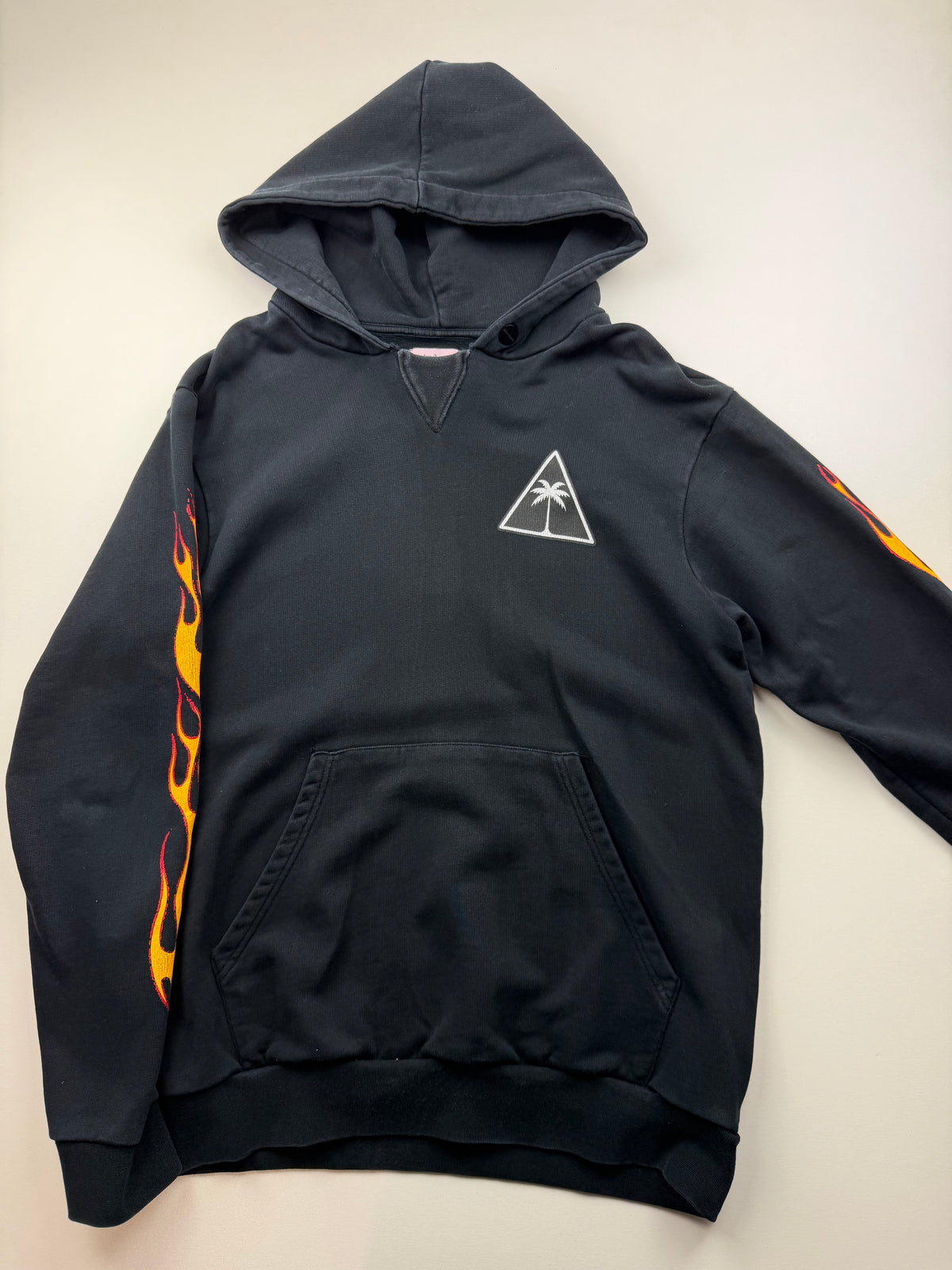 Pull à Capuche Palm Angels « Flames Print » – Taille L – Noir