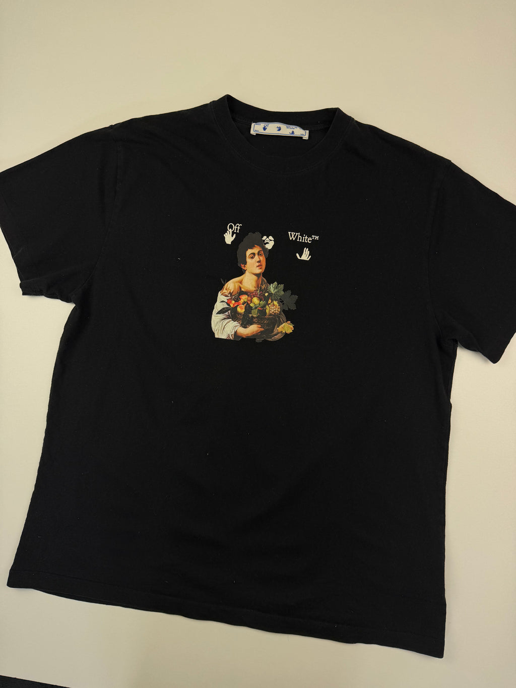 T-shirt Off-White “Caravaggio Boy Over” – Taille S (fit M/L) – Noir