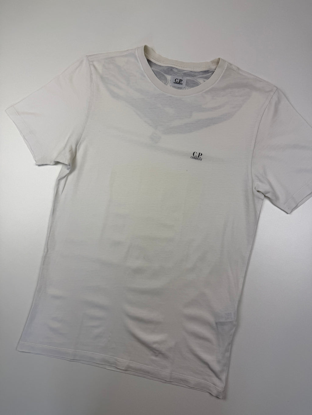 T-shirt C.P. Company – Taille XS – Blanc avec Motif Goggle au Dos