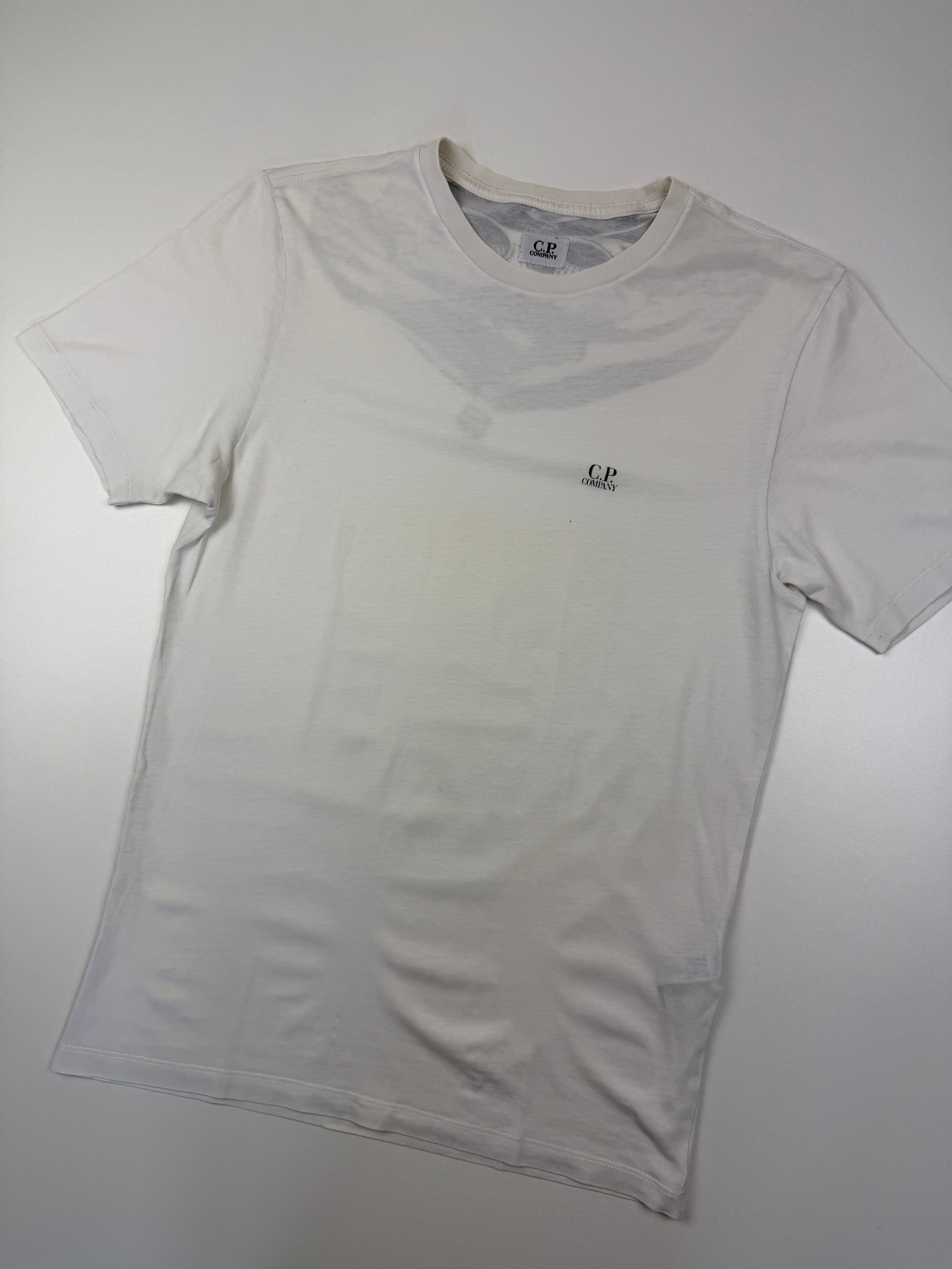 T-shirt C.P. Company – Taille XS – Blanc avec Motif Goggle au Dos