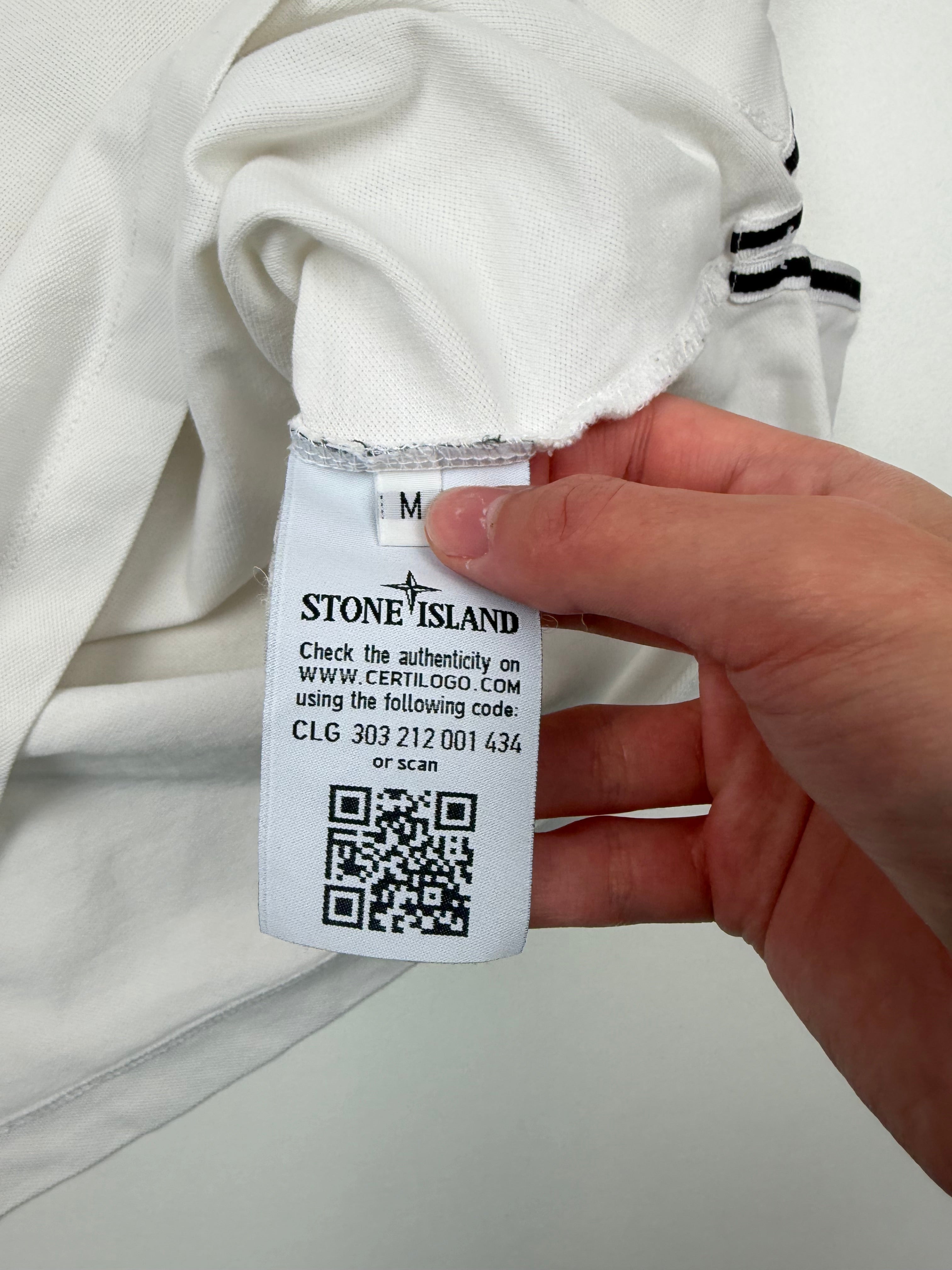 Polo Stone Island – Taille M – Blanc