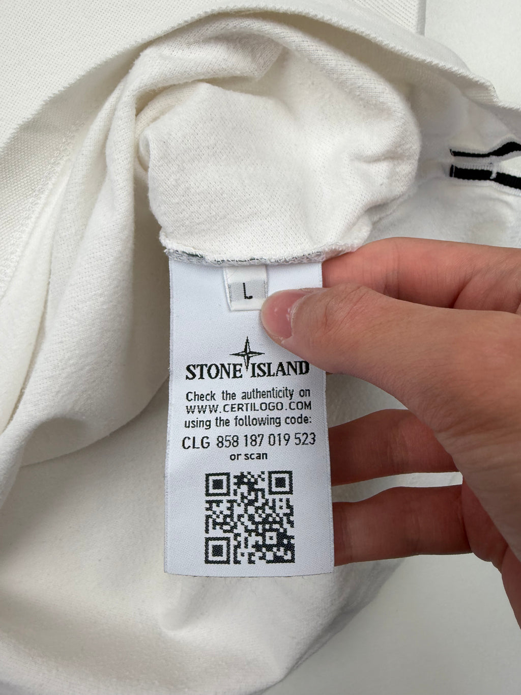 Polo Stone Island – Taille L – Blanc