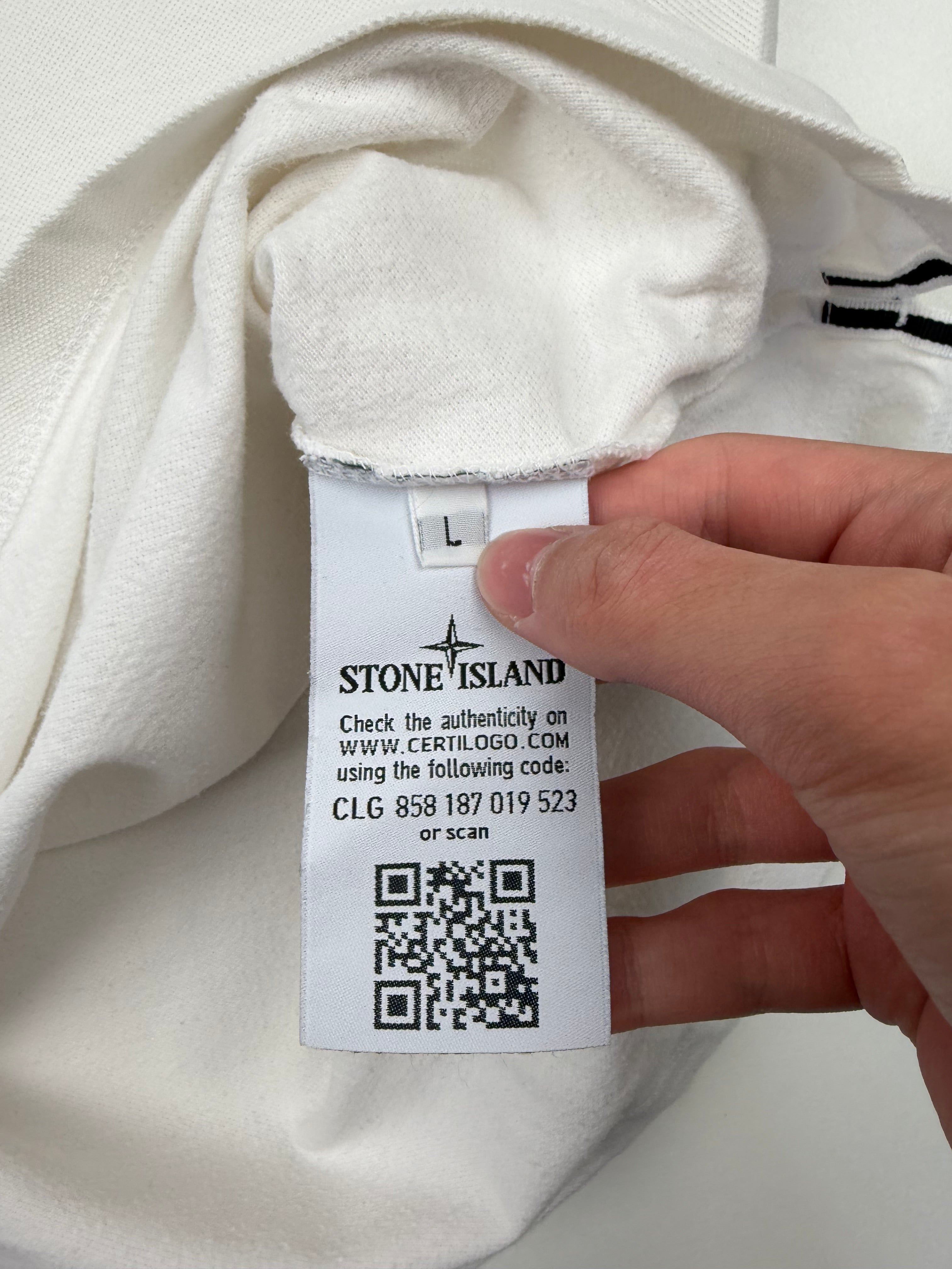 Polo Stone Island – Taille L – Blanc