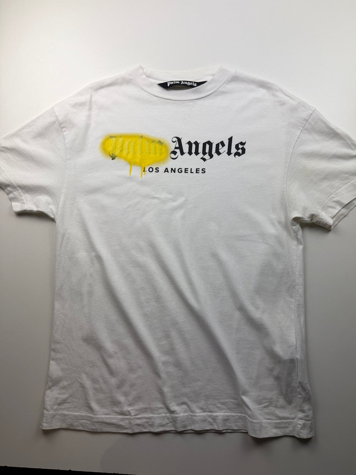 T-Shirt Palm Angels «Los Angeles Sprayed Logo» – Taille M – Blanc