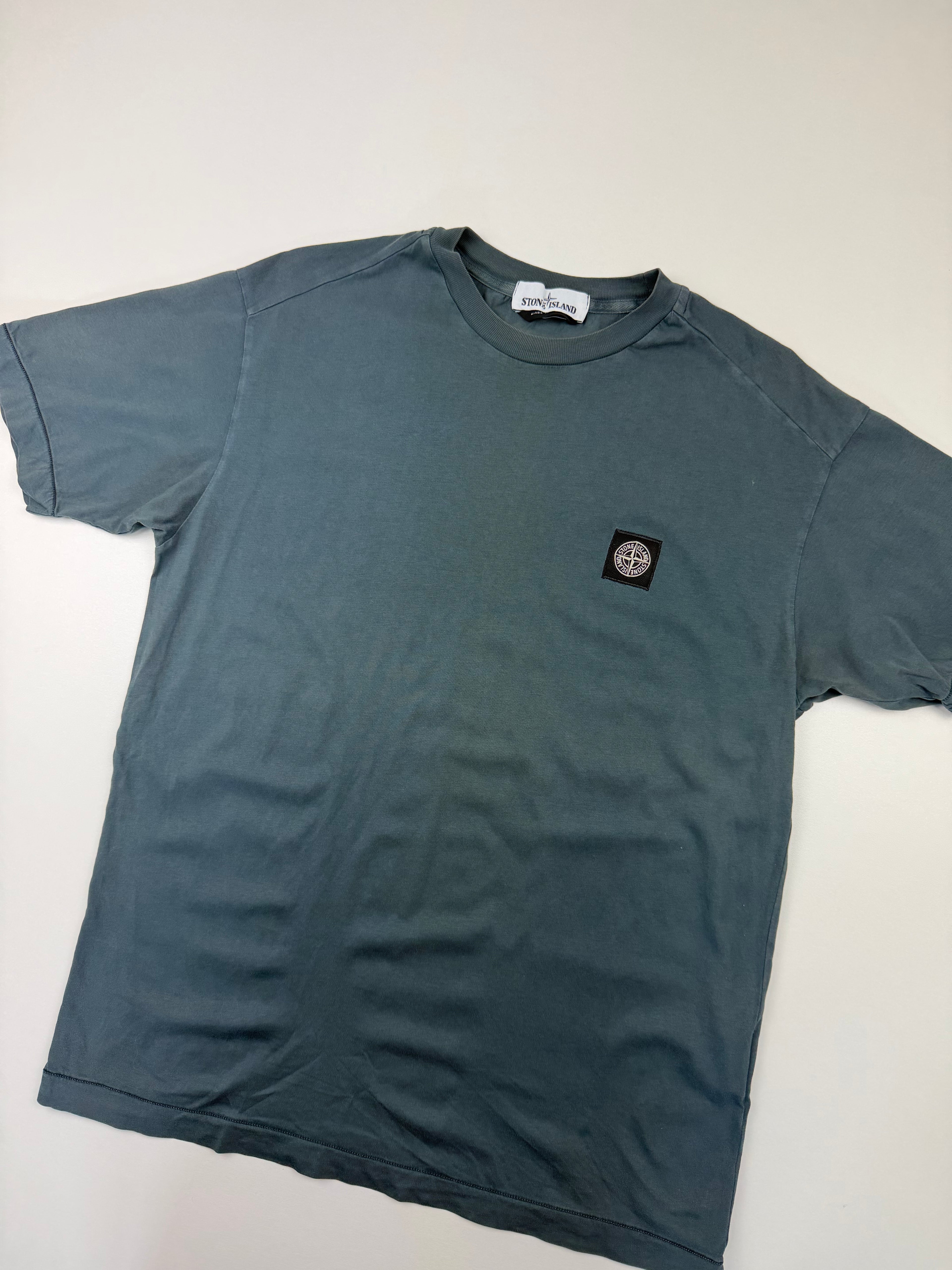 T-shirt Stone Island – Taille L – Vert/Bleu avec Logo Poitrine