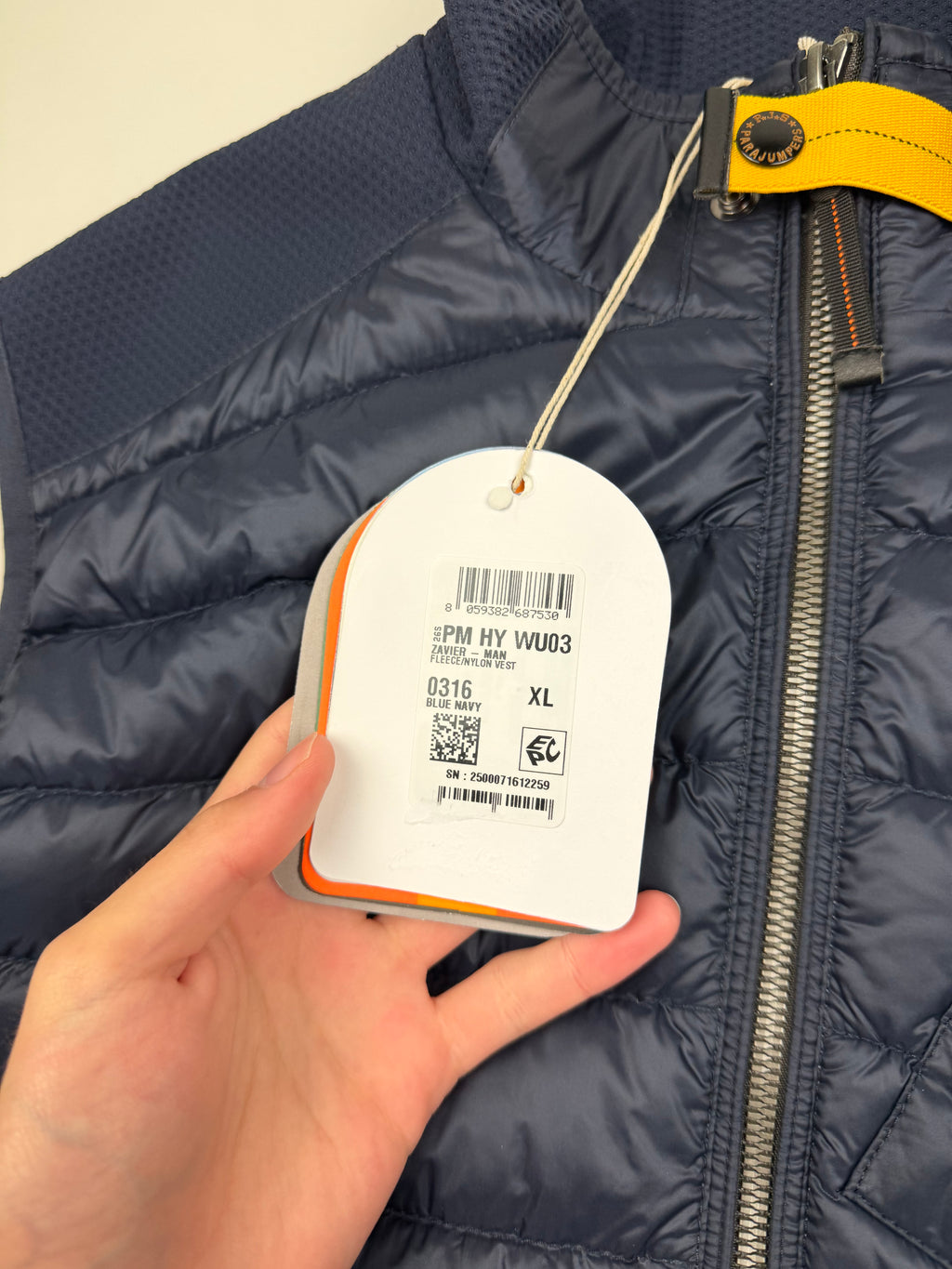 Veste Sans Manche Parajumpers “Zavier Warm Up” – Taille XL – Bleu Marine – Neuve