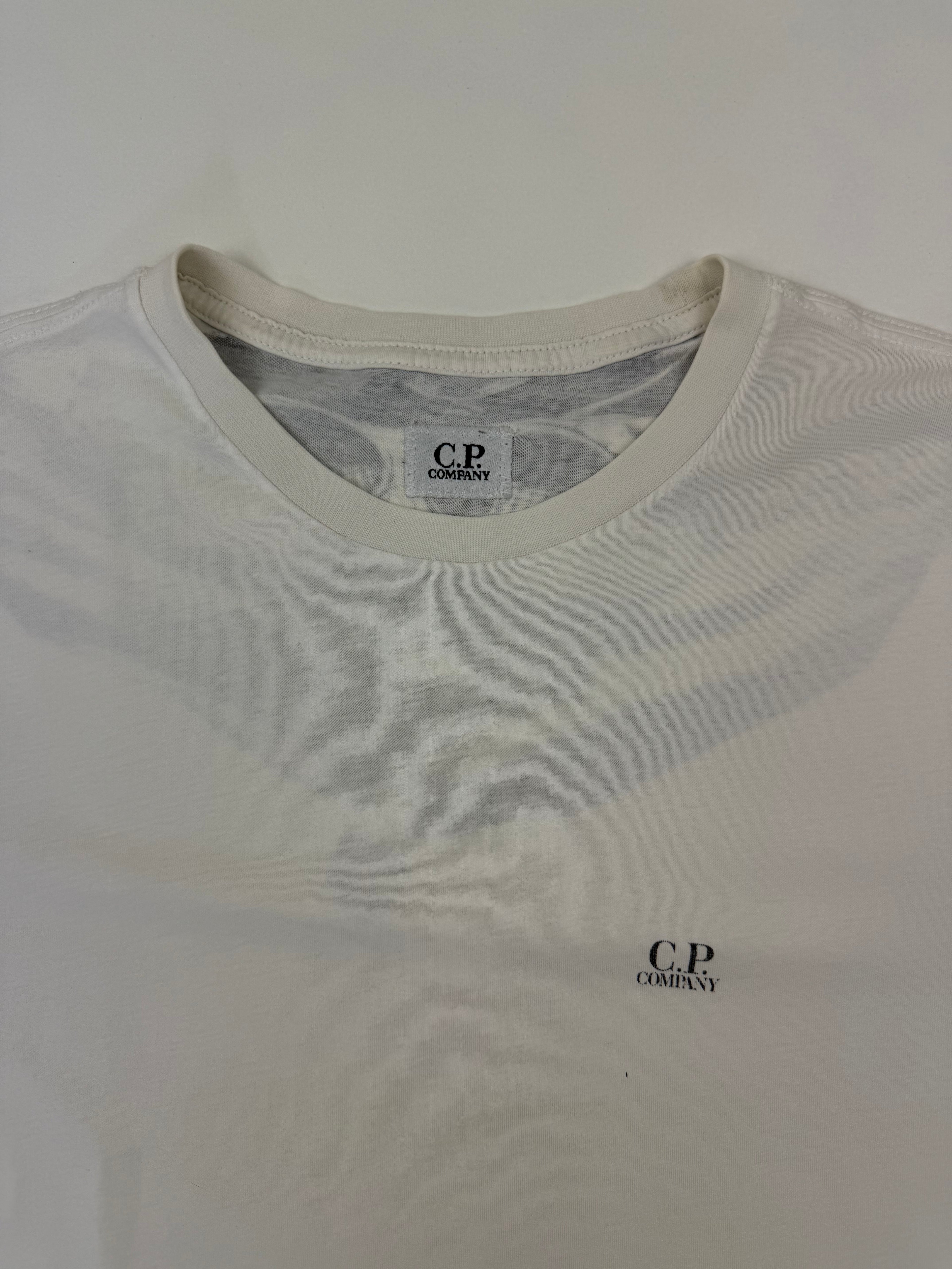T-shirt C.P. Company – Taille XS – Blanc avec Motif Goggle au Dos