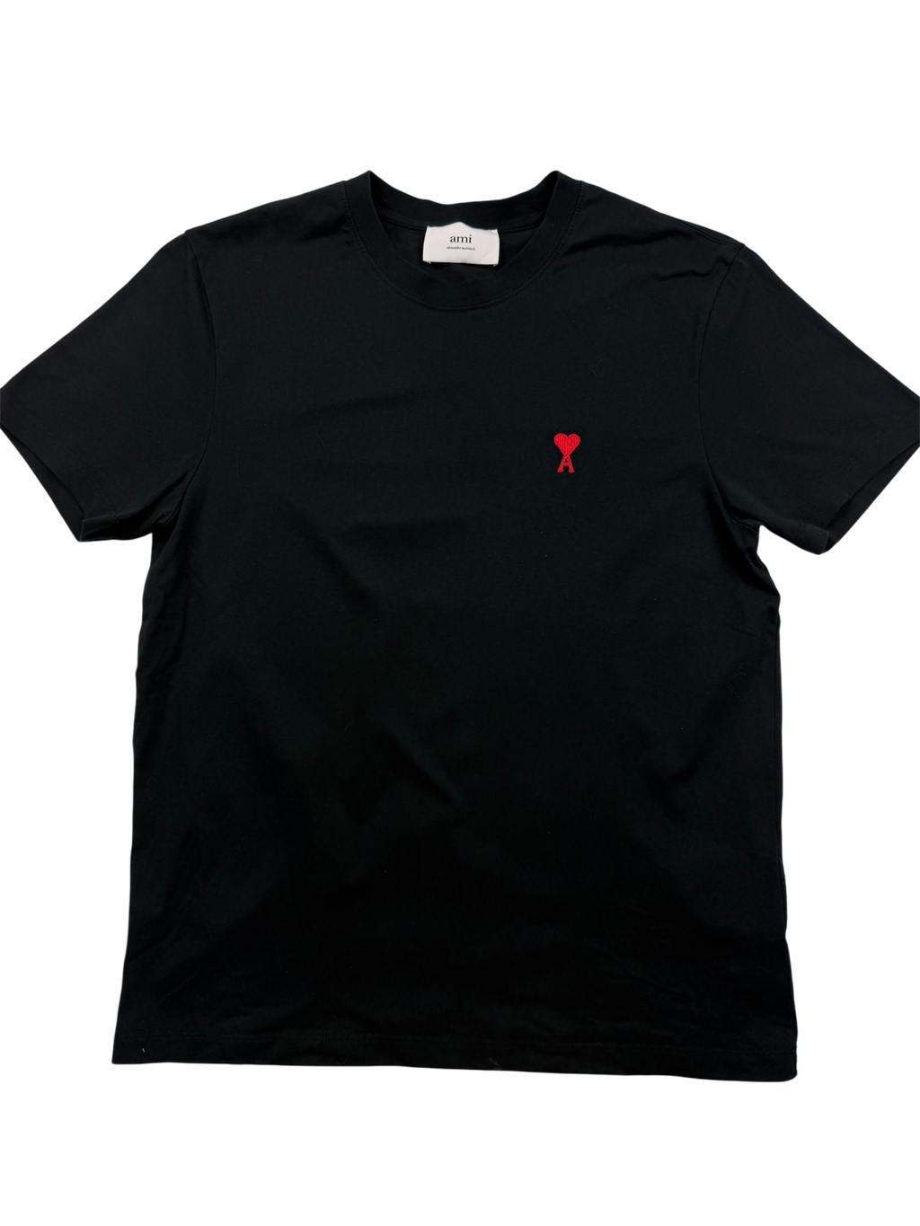 T-shirt AMI – Taille M – Noir avec Cœur Rouge