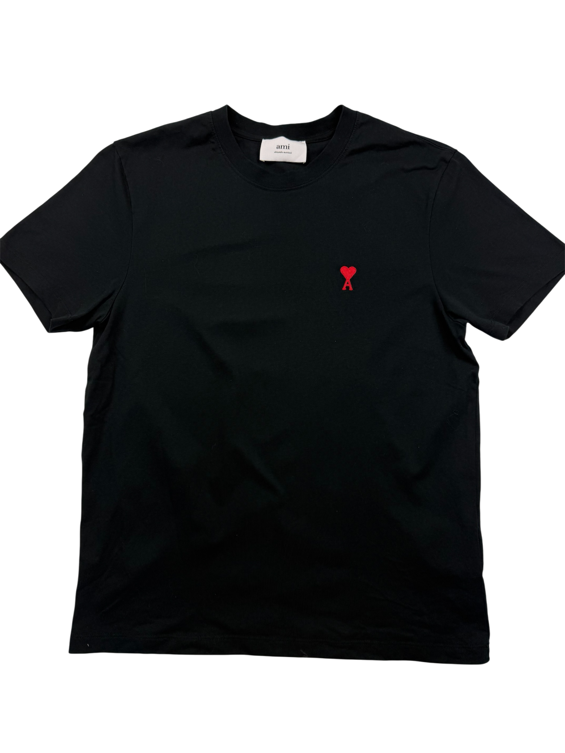 T-shirt AMI – Taille M – Noir avec Cœur Rouge