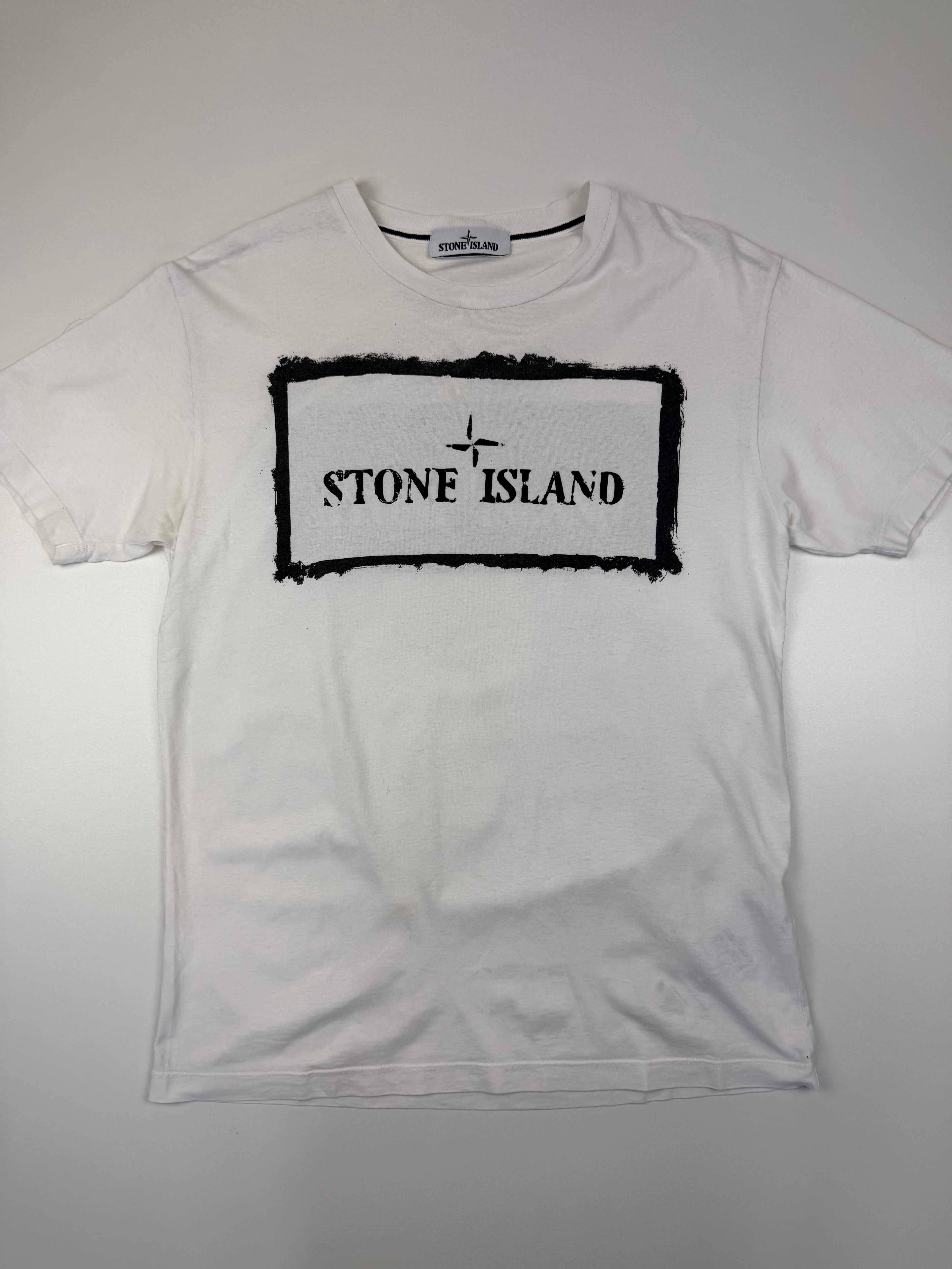 T-shirt Stone Island “Peinture” – Taille M – Blanc