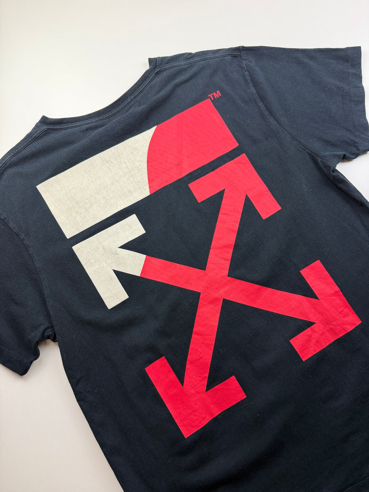 T-shirt Off-White « Split Arrows » – Taille S – Noir, blanc et rouge