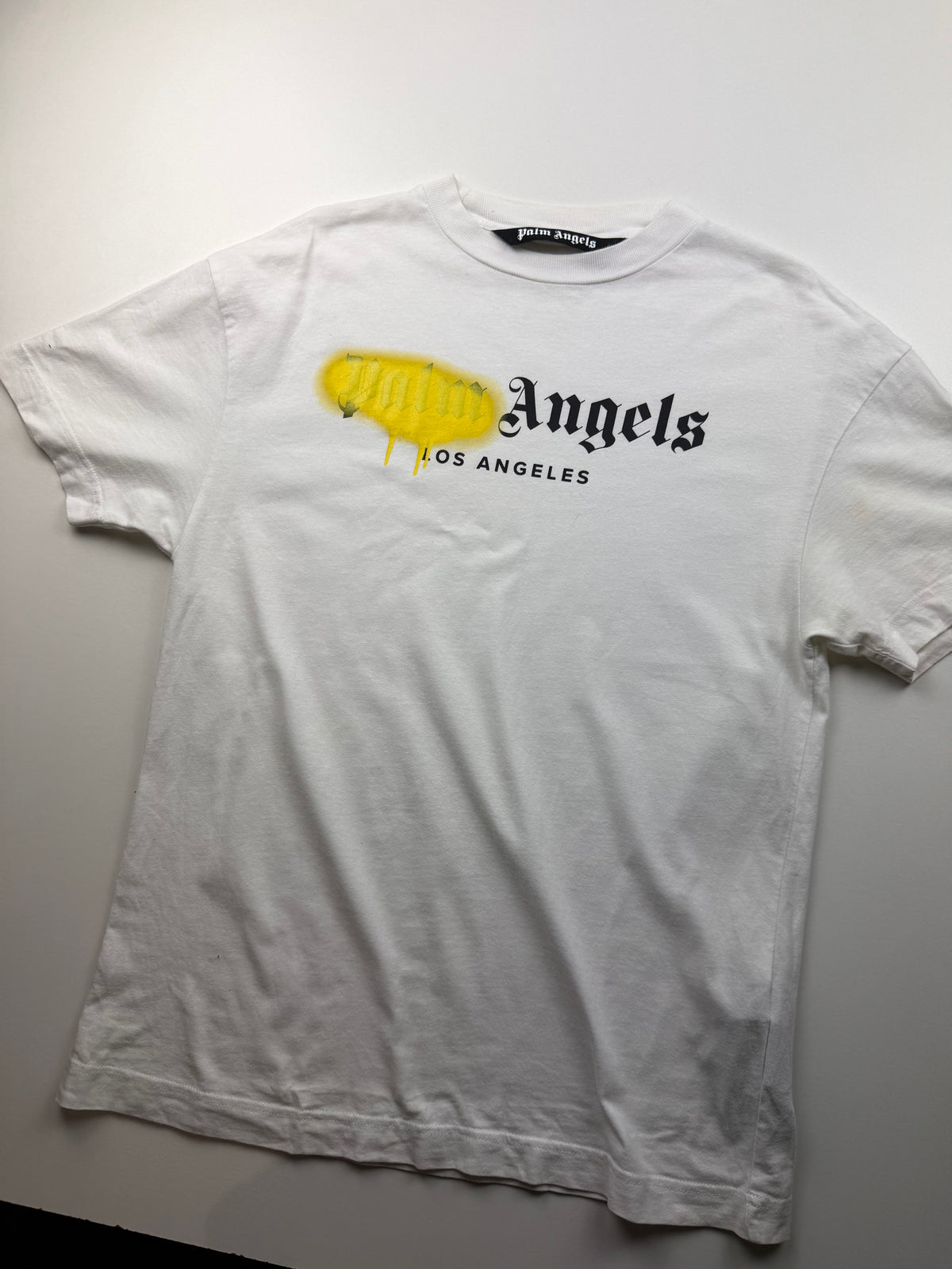 T-Shirt Palm Angels «Los Angeles Sprayed Logo» – Taille M – Blanc