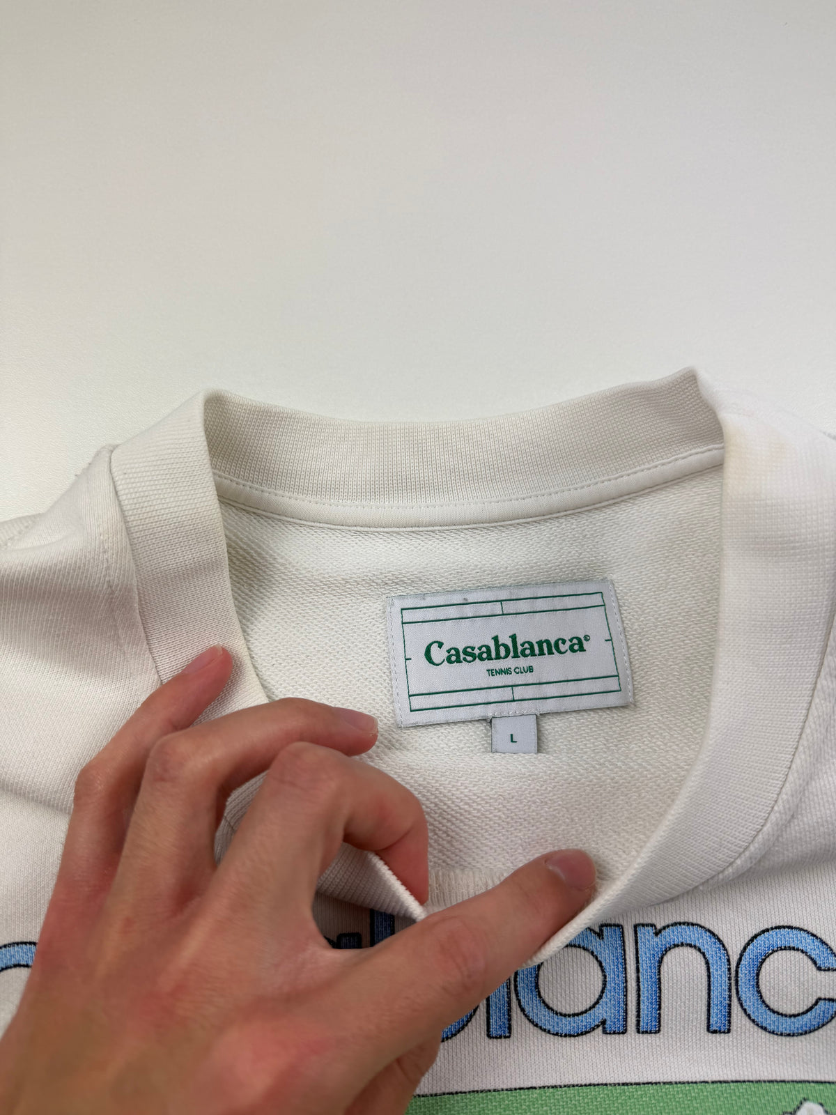 Pull Casablanca « Tennis Club » – Taille L – Blanc