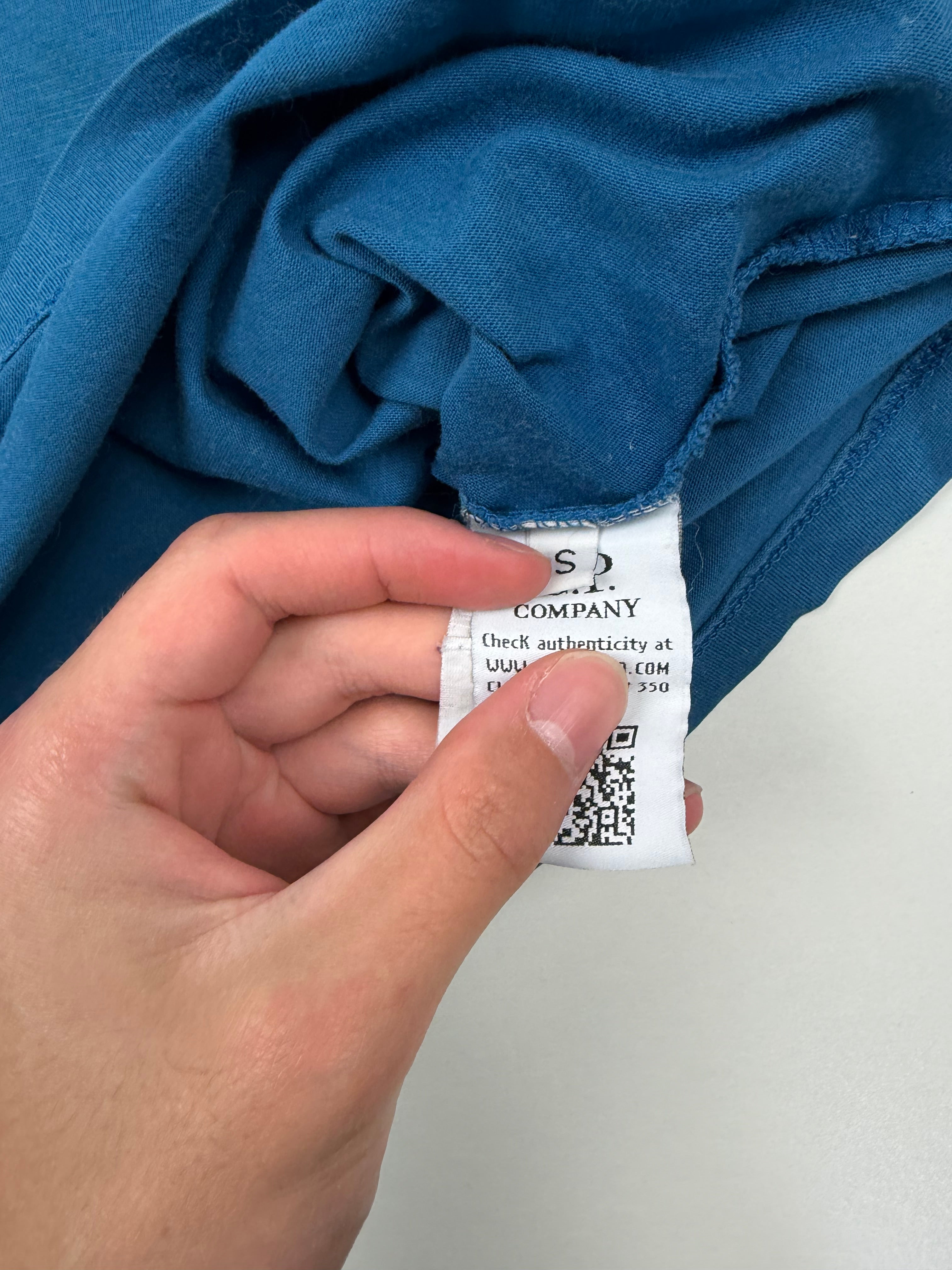 T-shirt C.P. Company – Taille S – Bleu avec Logo Central