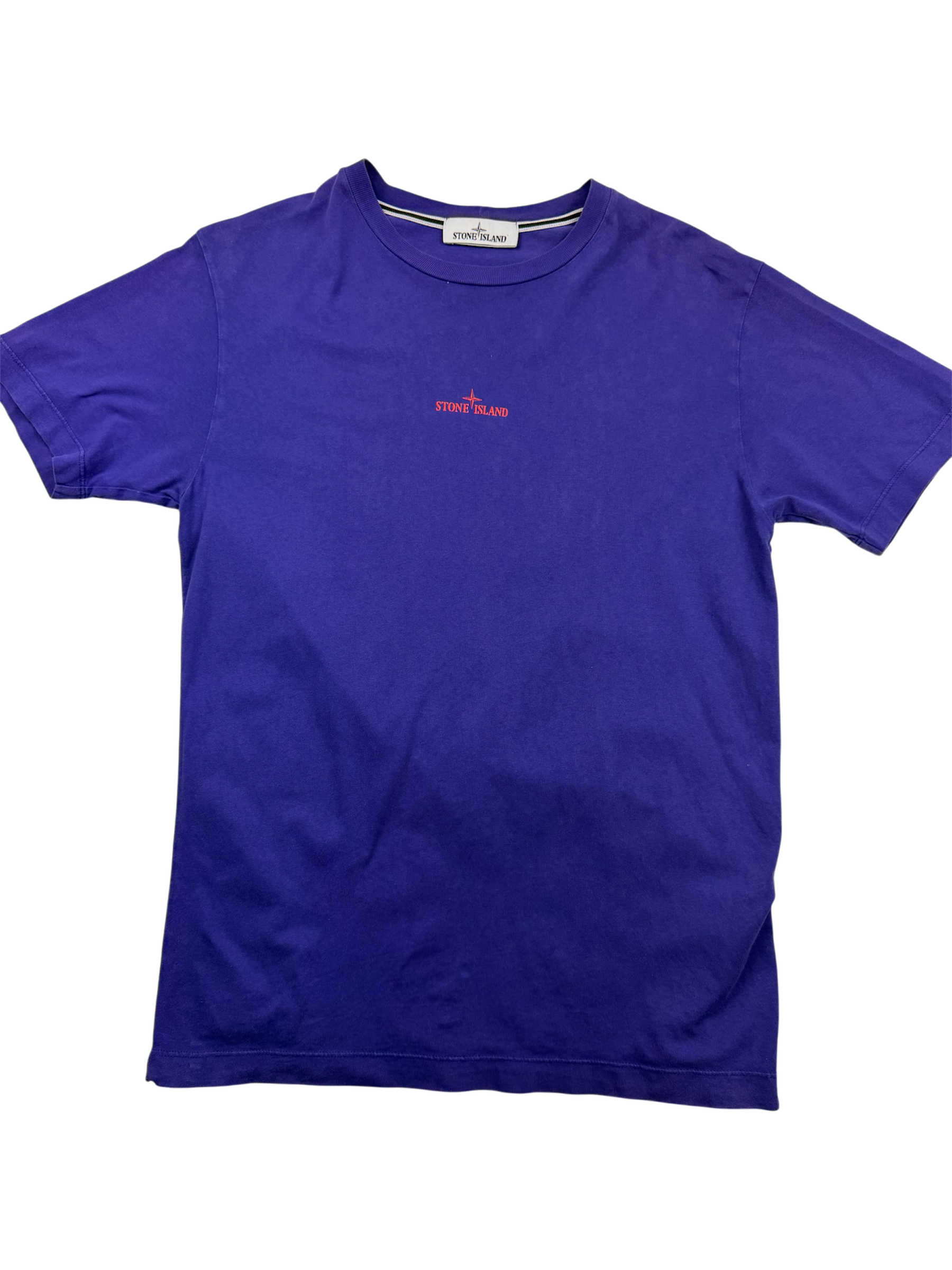 T-shirt Stone Island – Taille M – Bleu avec Imprimé Orange Dos