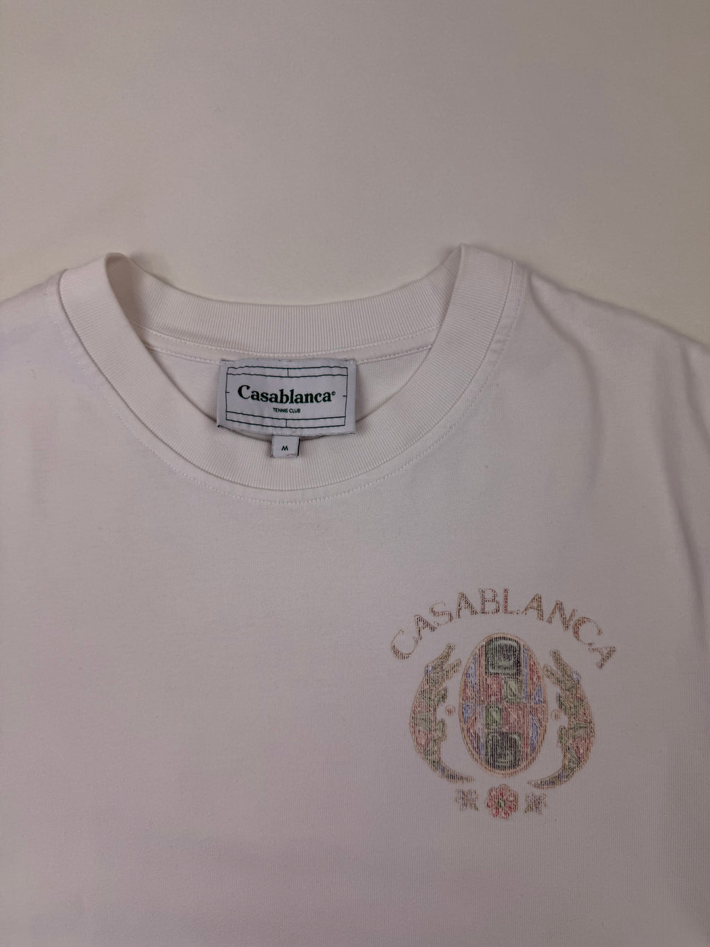 T-shirt Casablanca “Joyaux d’Afrique Tennis Club” – Taille M – Blanc