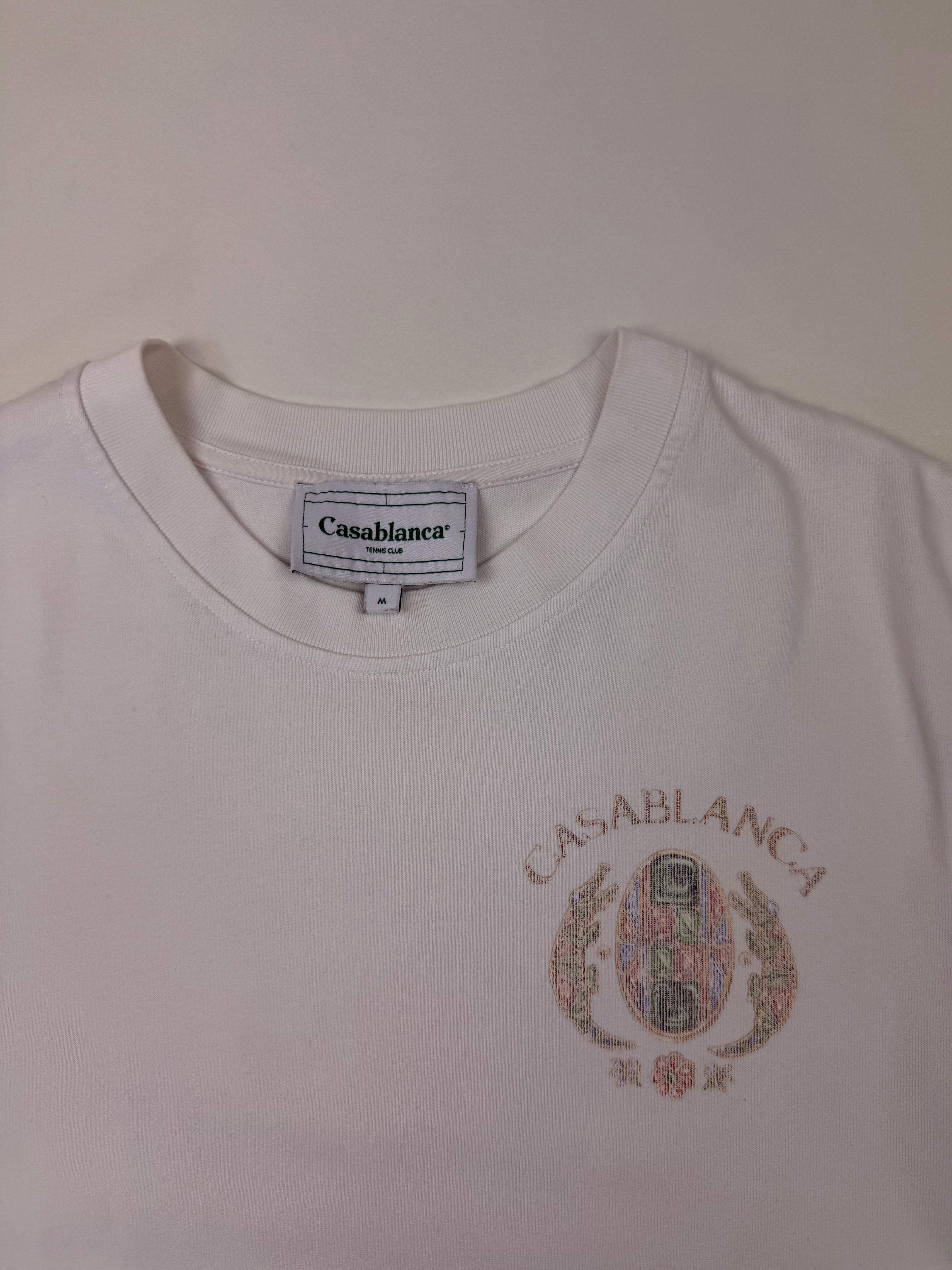 T-shirt Casablanca “Joyaux d’Afrique Tennis Club” – Taille M – Blanc