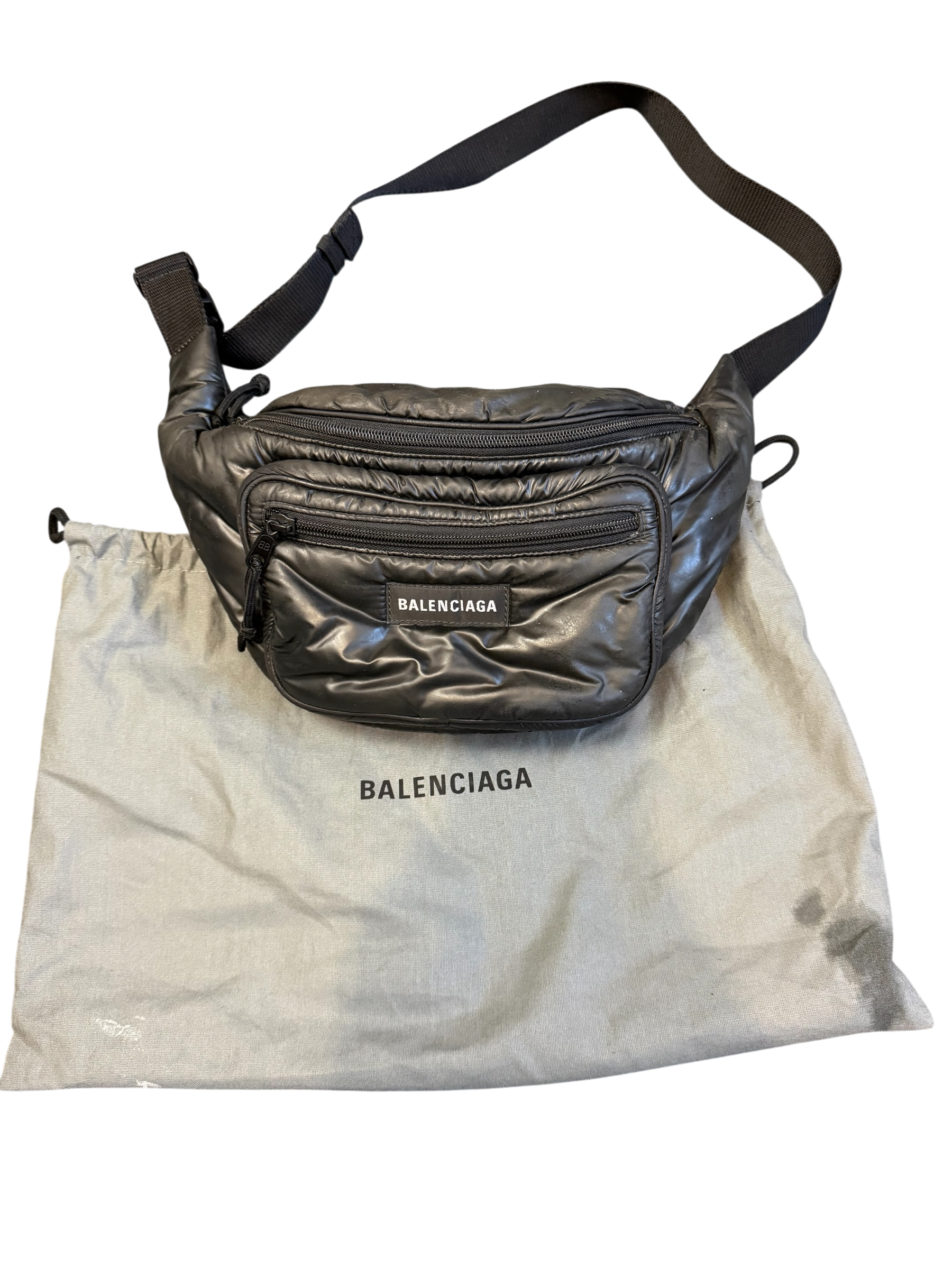 Sac Banane Balenciaga Explorer – Noir – Nylon Matelassé
