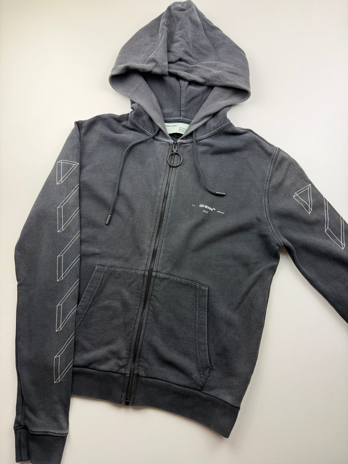 Gilet Zip Off-White « 3D Arrows » – Taille XS – Gris Foncé