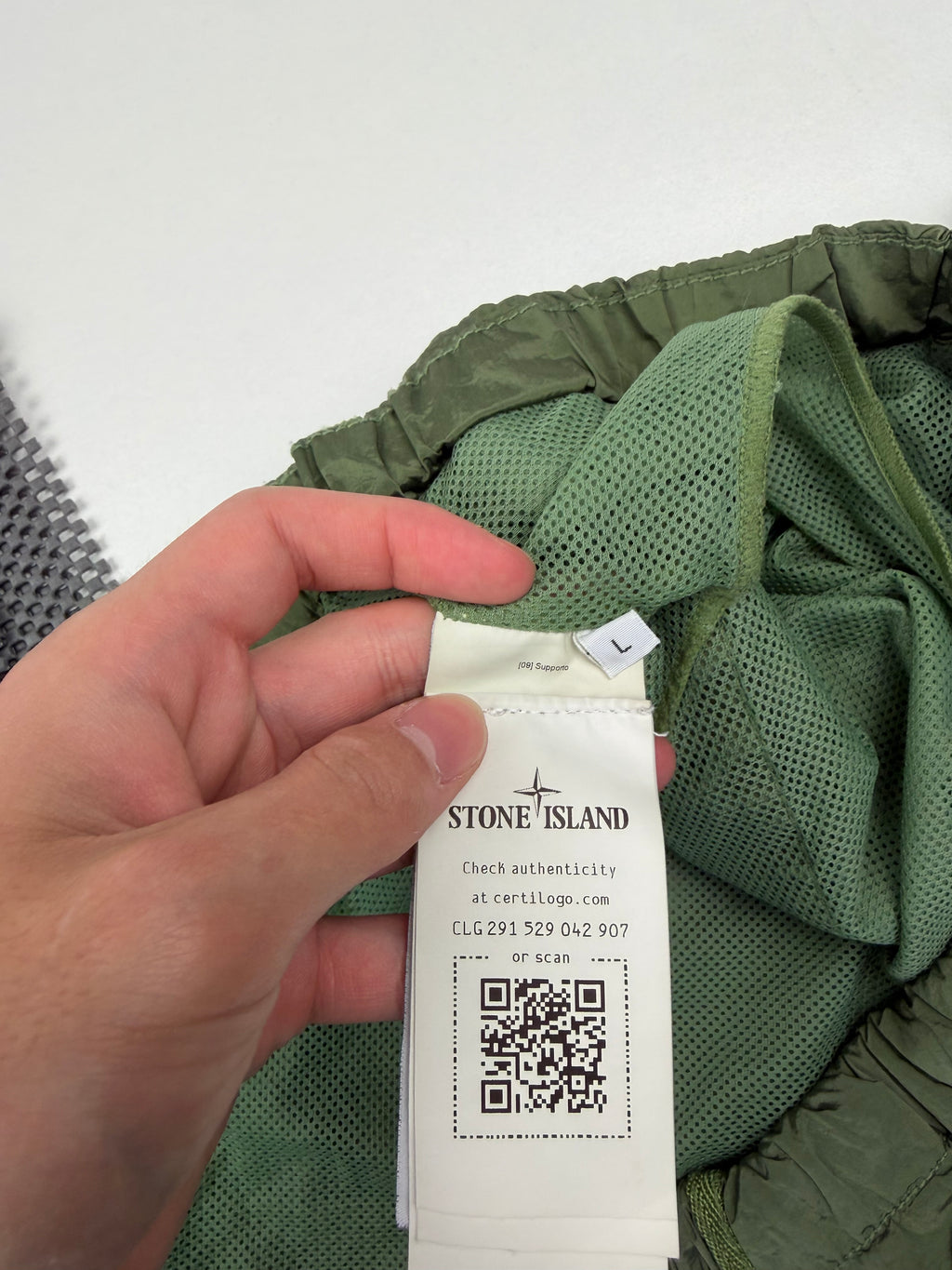 Short de Bain Stone Island – Taille L – Nylon Vert Kaki