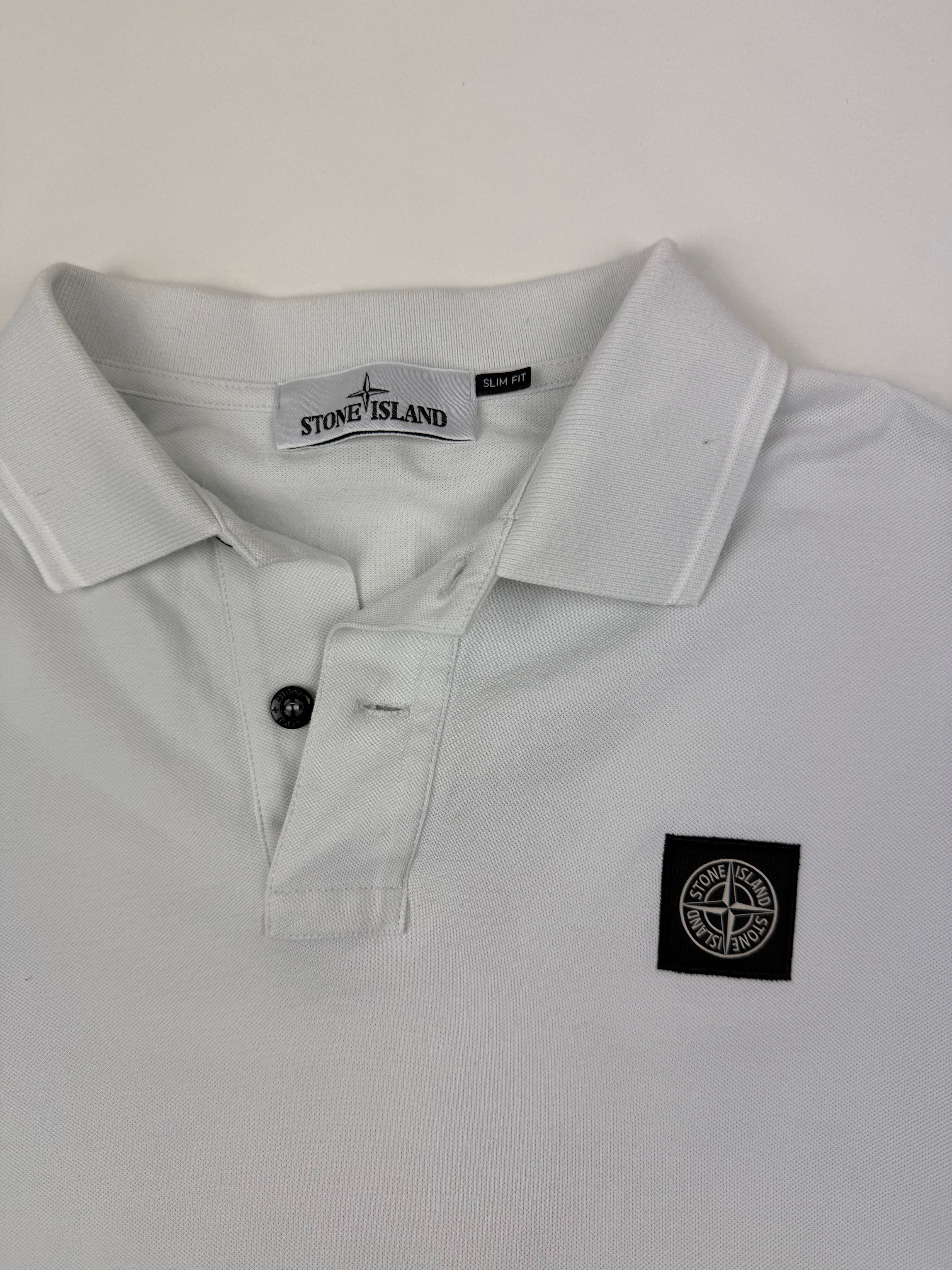 Polo Stone Island – Taille M – Blanc