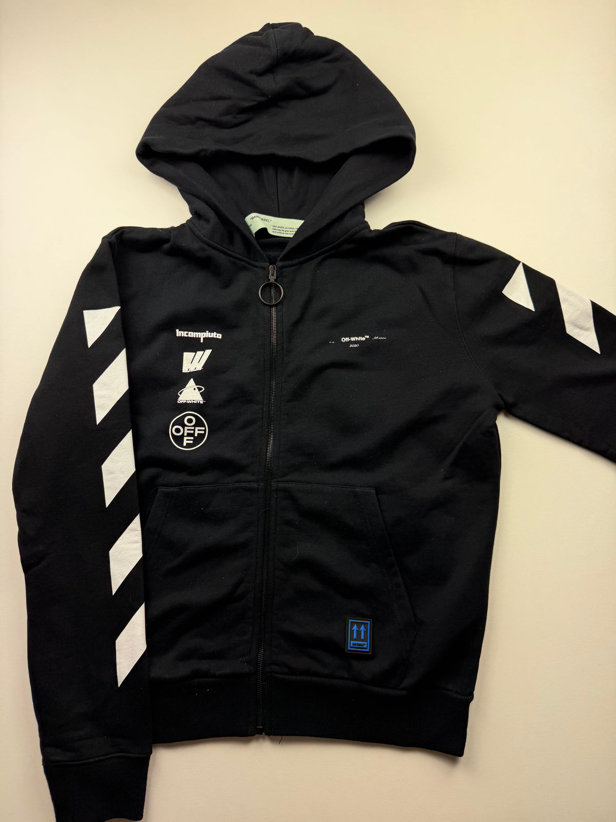 Gilet Zip Off-White « Diag Mariana De Silva » – Taille M – Noir