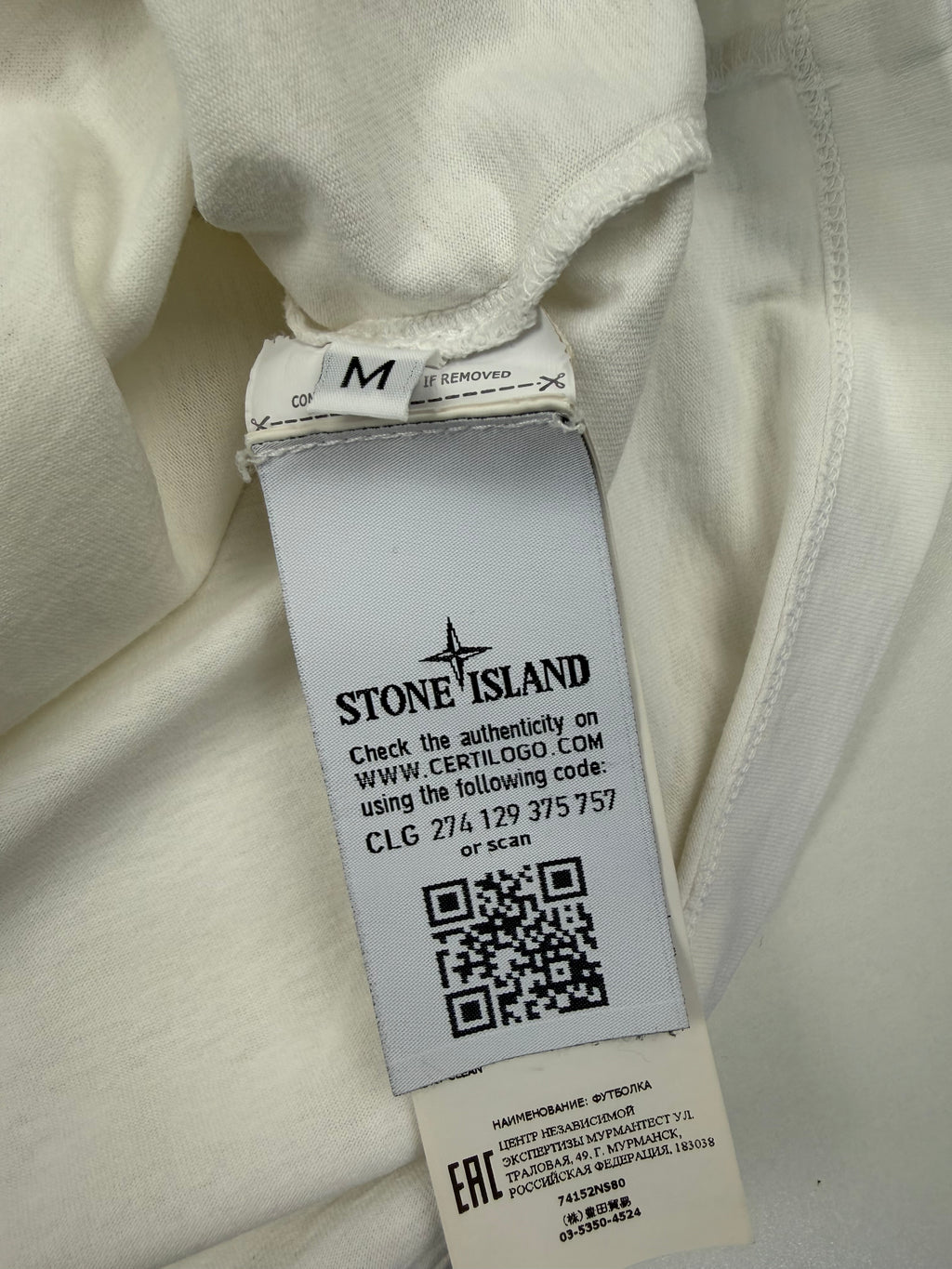 T-shirt Stone Island “Peinture” – Taille M – Blanc