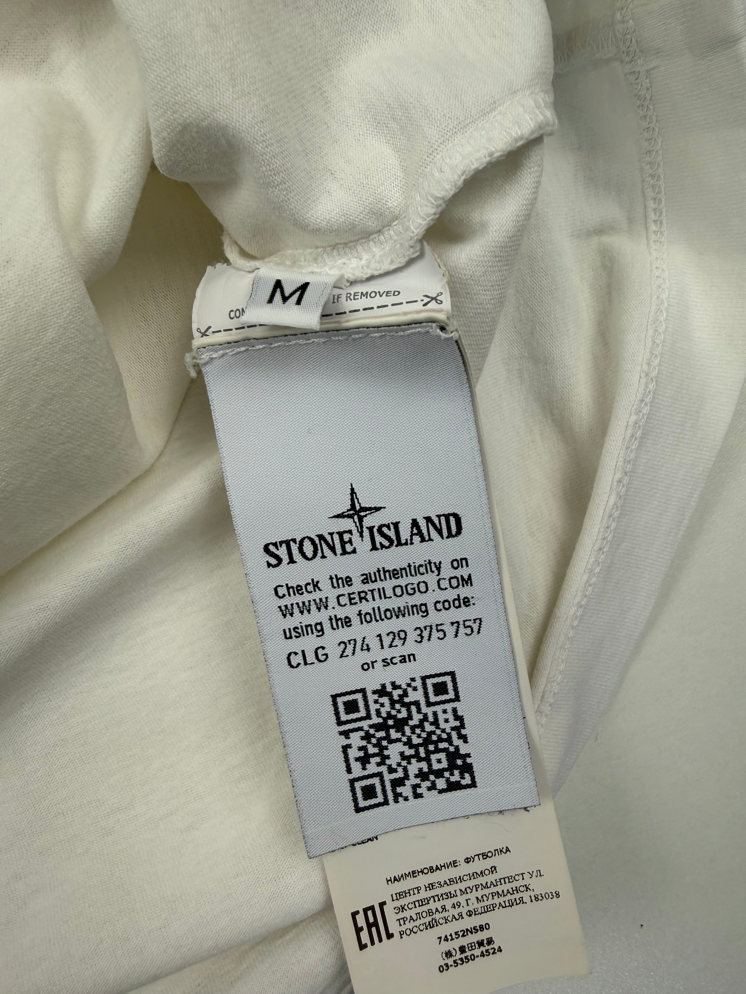 T-shirt Stone Island “Peinture” – Taille M – Blanc