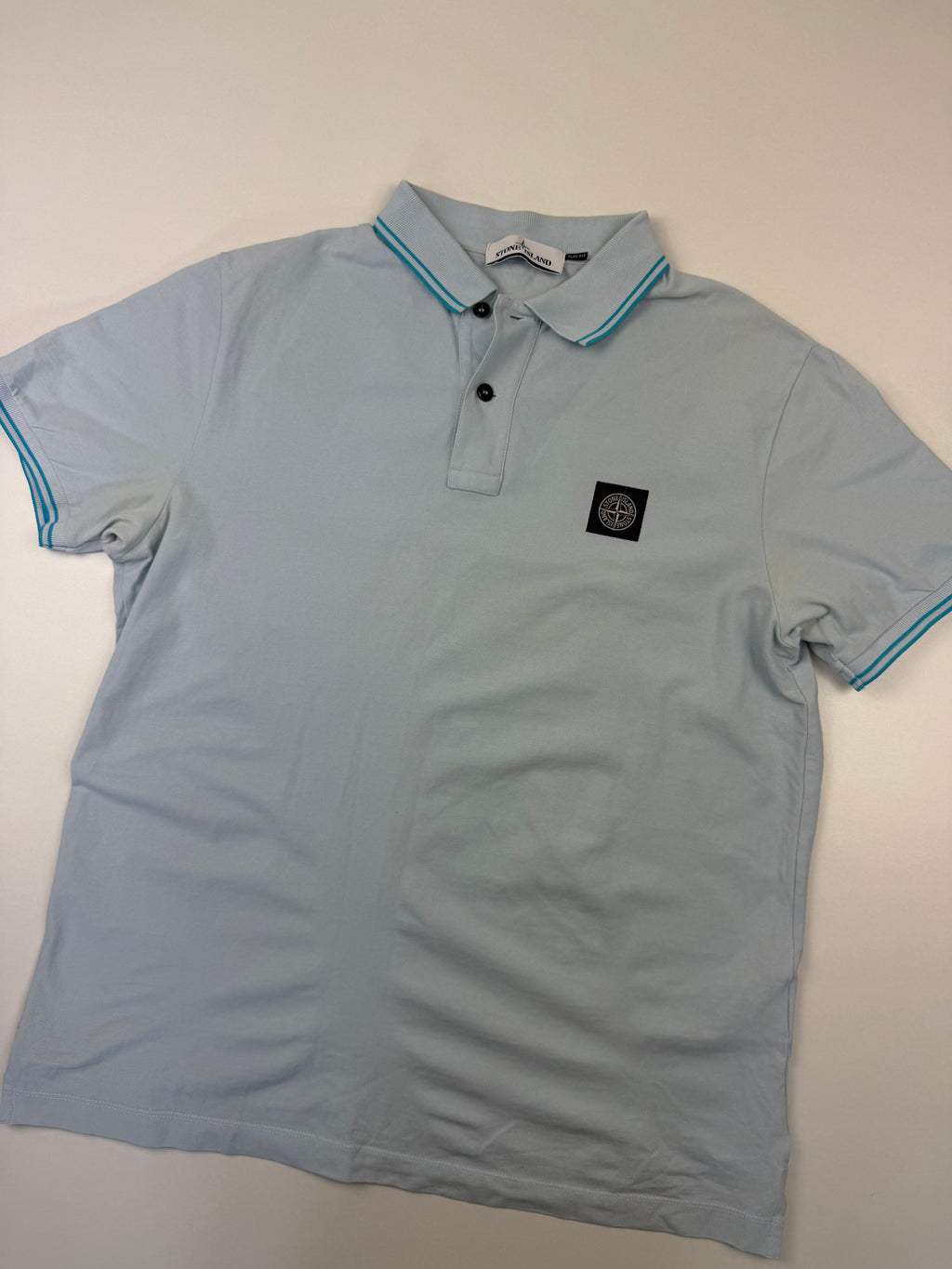 Polo Stone Island – Taille XL – Bleu Clair