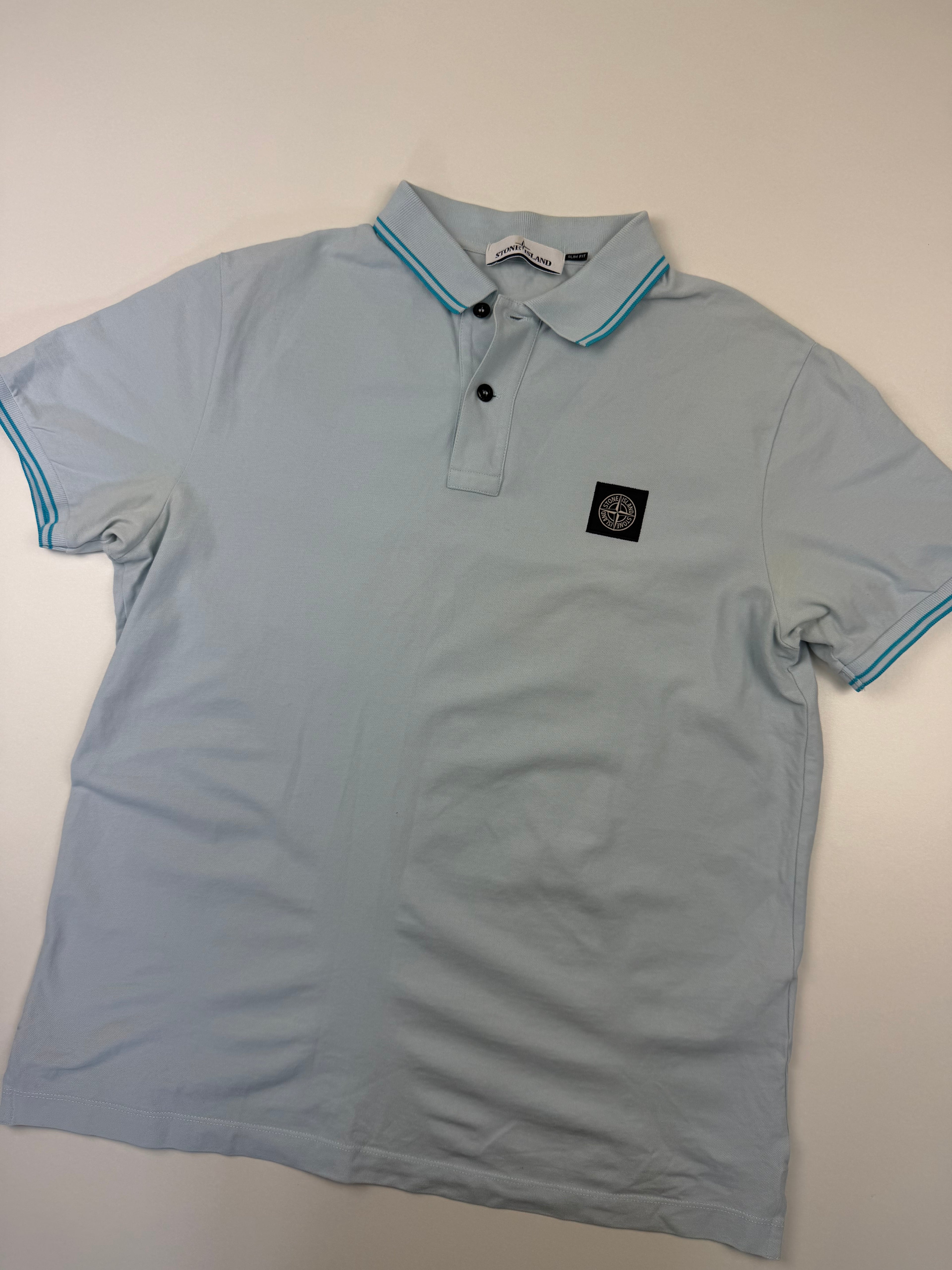 Polo Stone Island – Taille XL – Bleu Clair