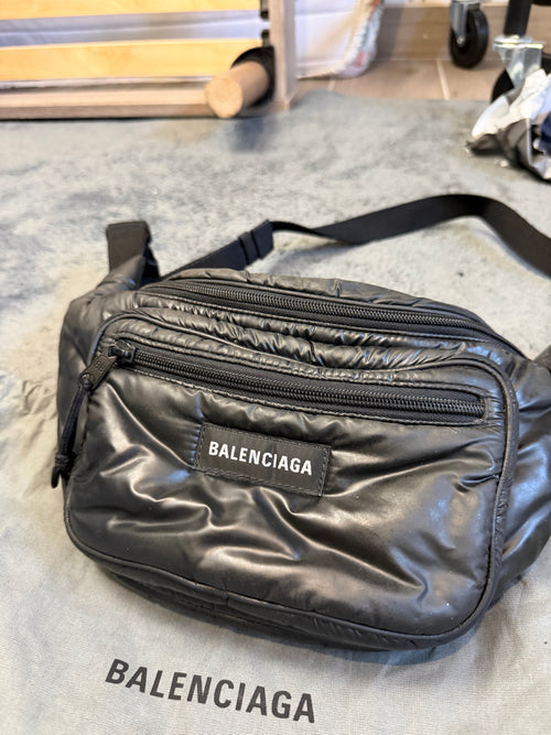 Sac Banane Balenciaga Explorer – Noir – Nylon Matelassé