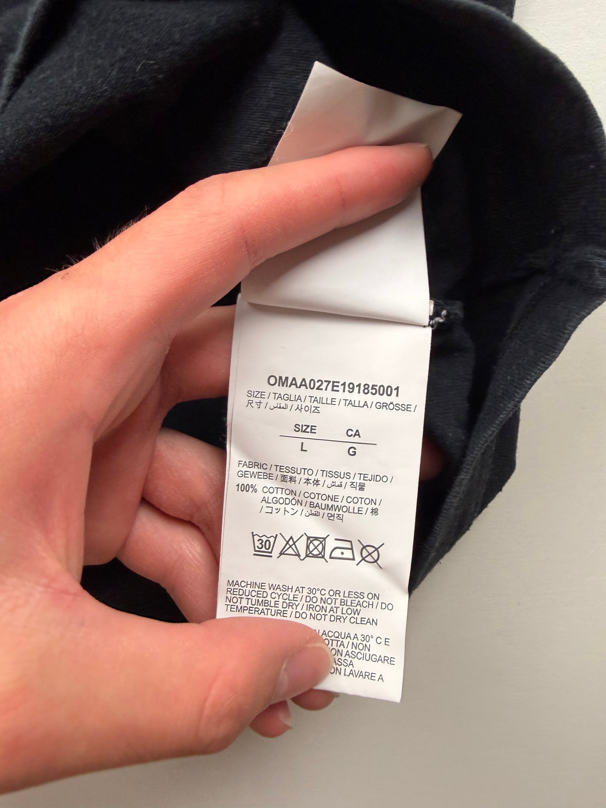 T-shirt Off-White « Backbone » – Taille L – Noir