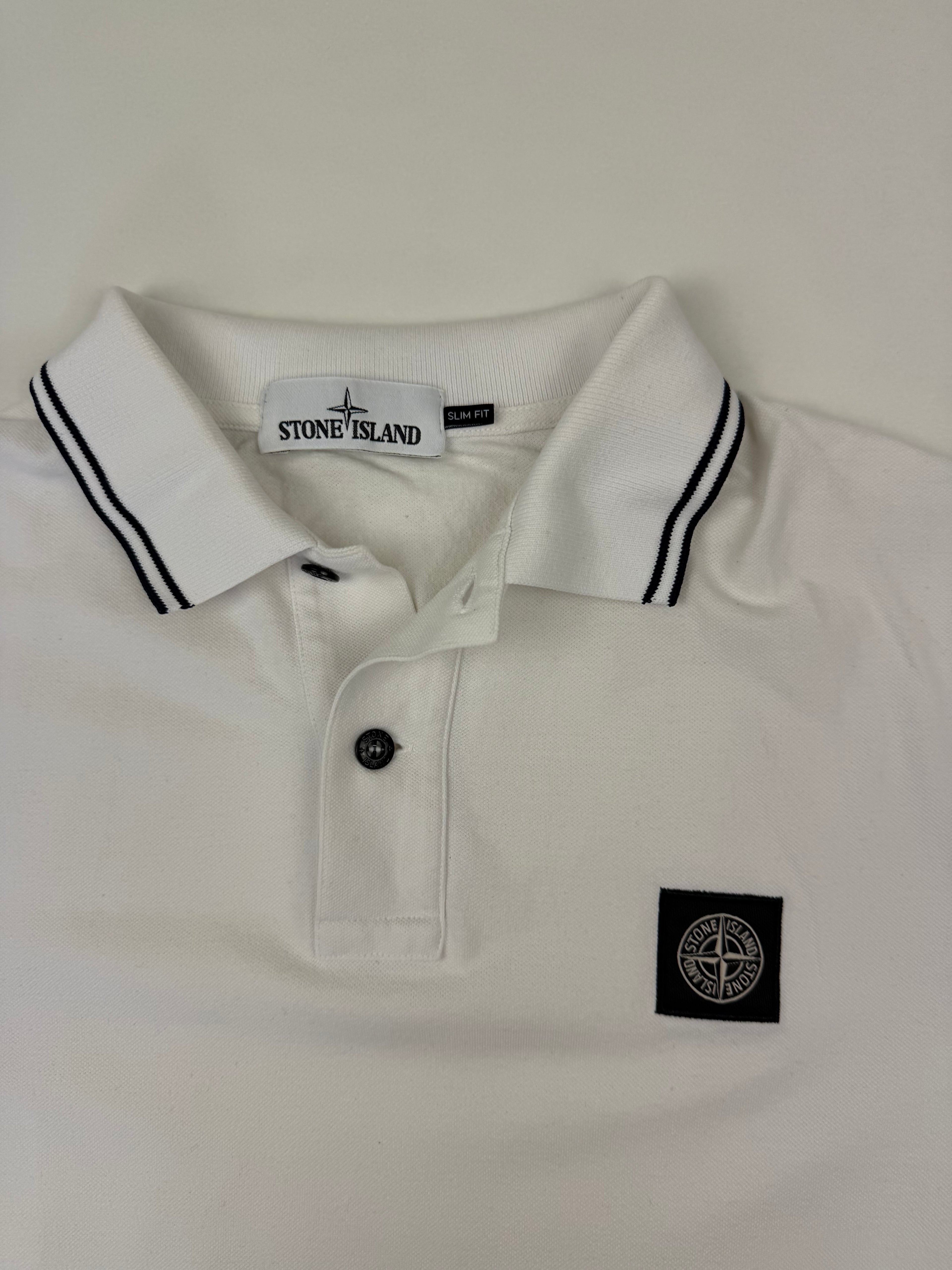 Polo Stone Island – Taille L – Blanc