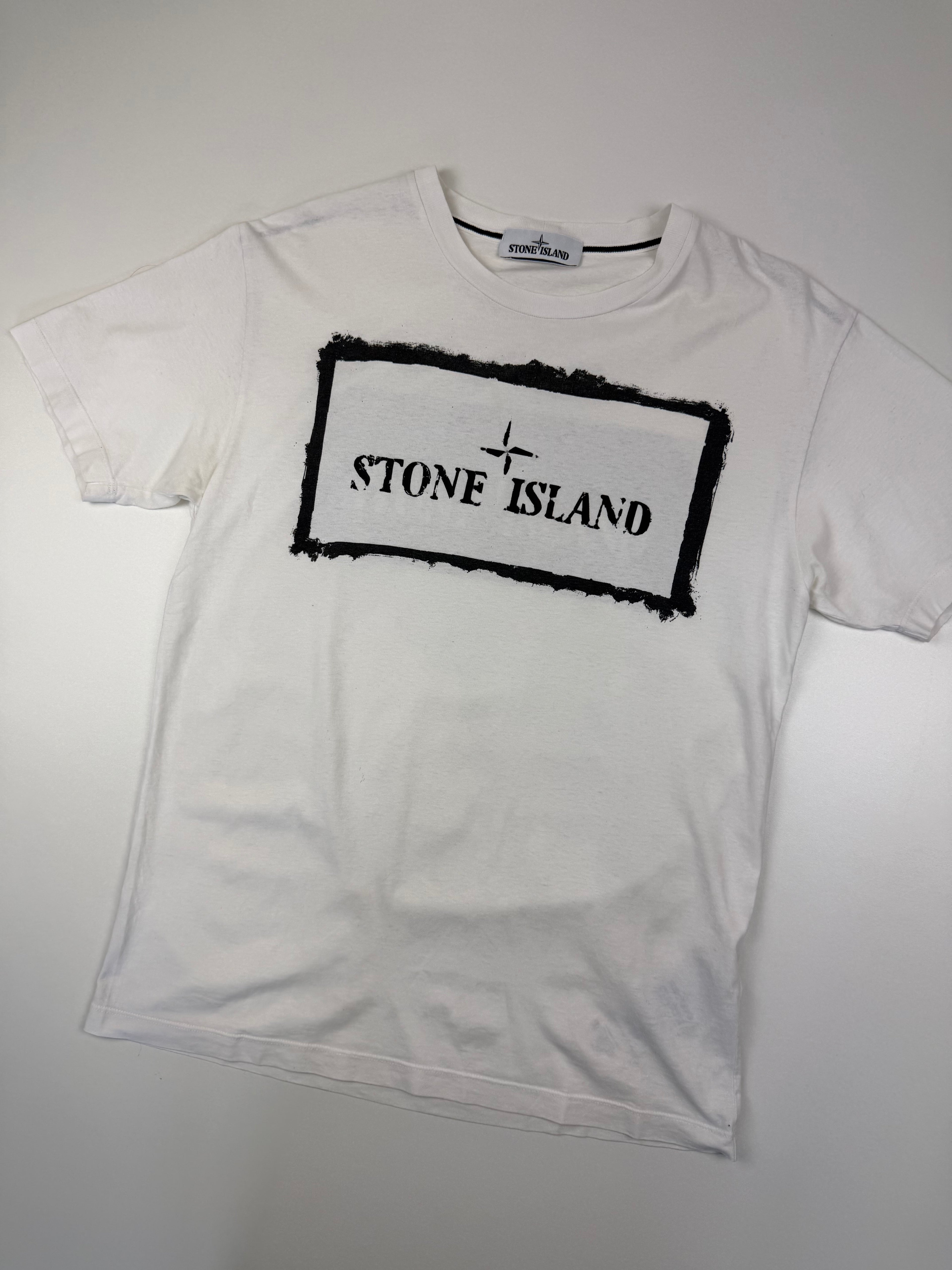 T-shirt Stone Island “Peinture” – Taille M – Blanc