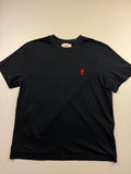 T-Shirt AMI Paris – Taille L – Noir – Logo Cœur Rouge